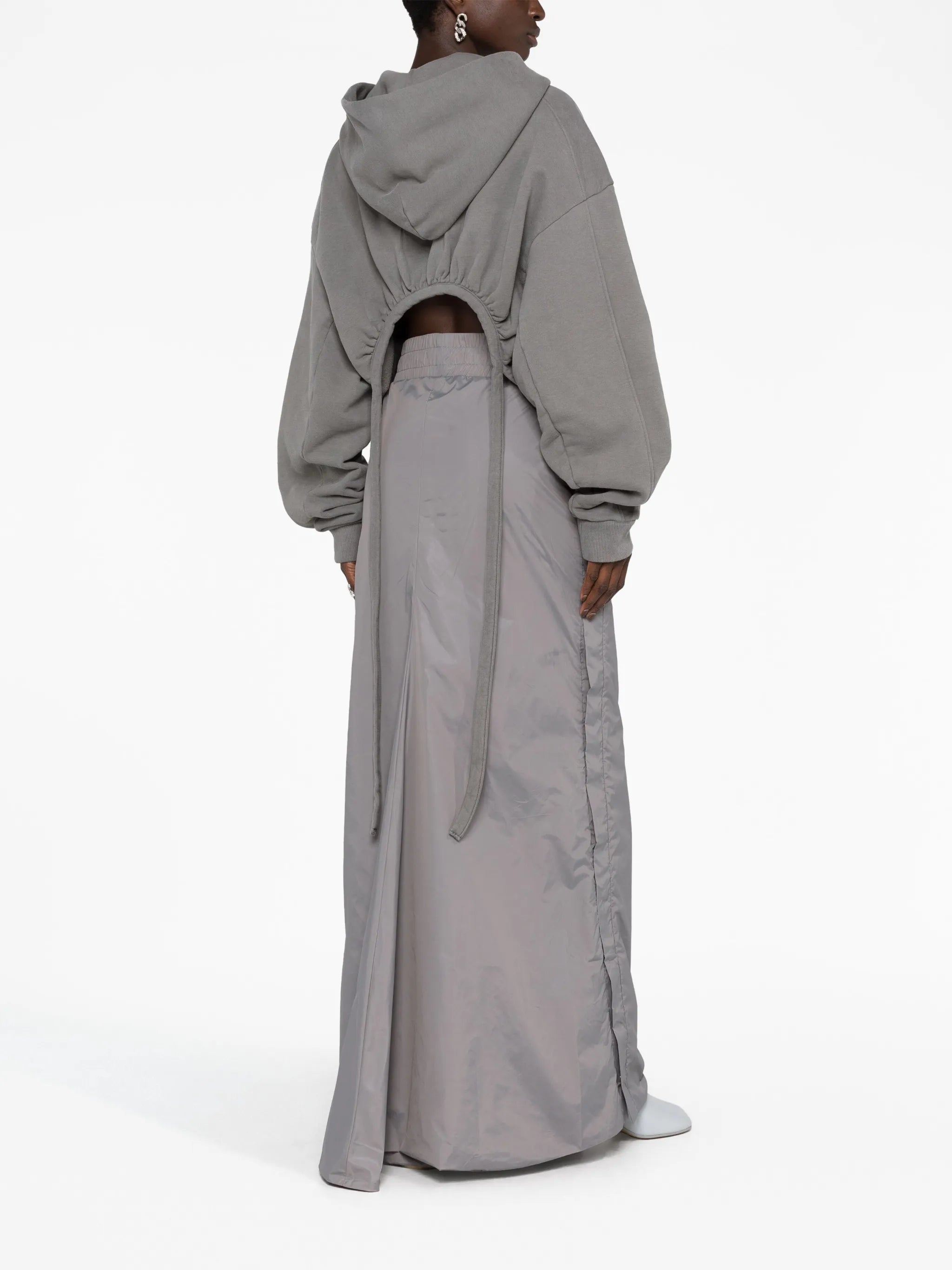 press-stud button maxi skirt