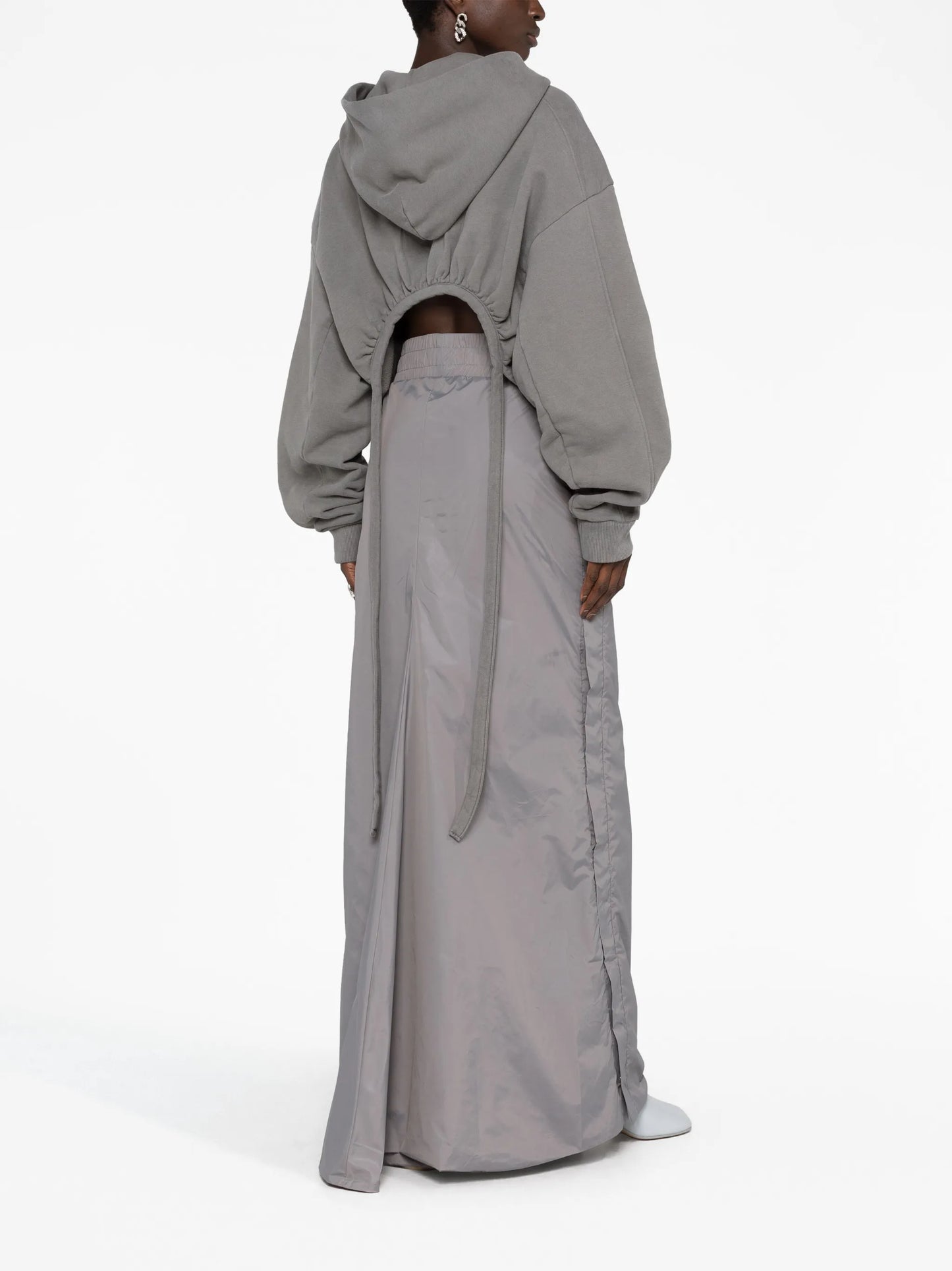 press-stud button maxi skirt