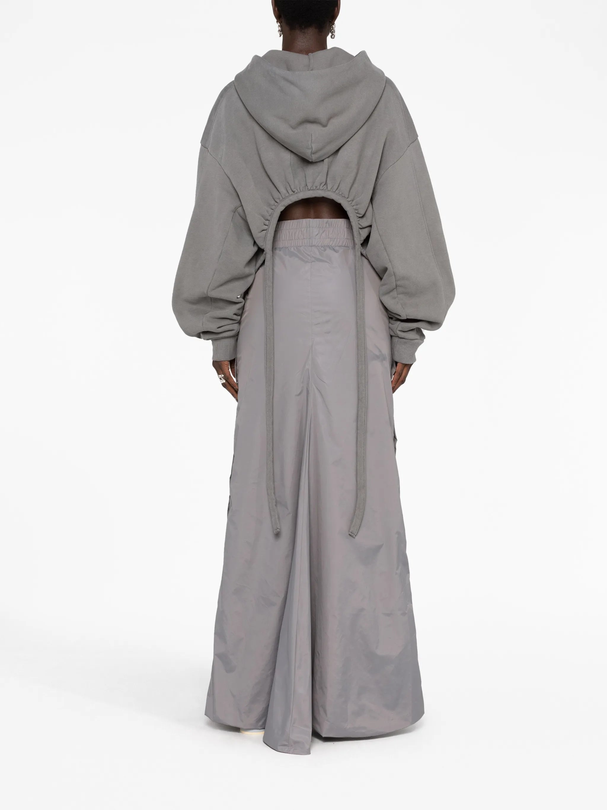 press-stud button maxi skirt