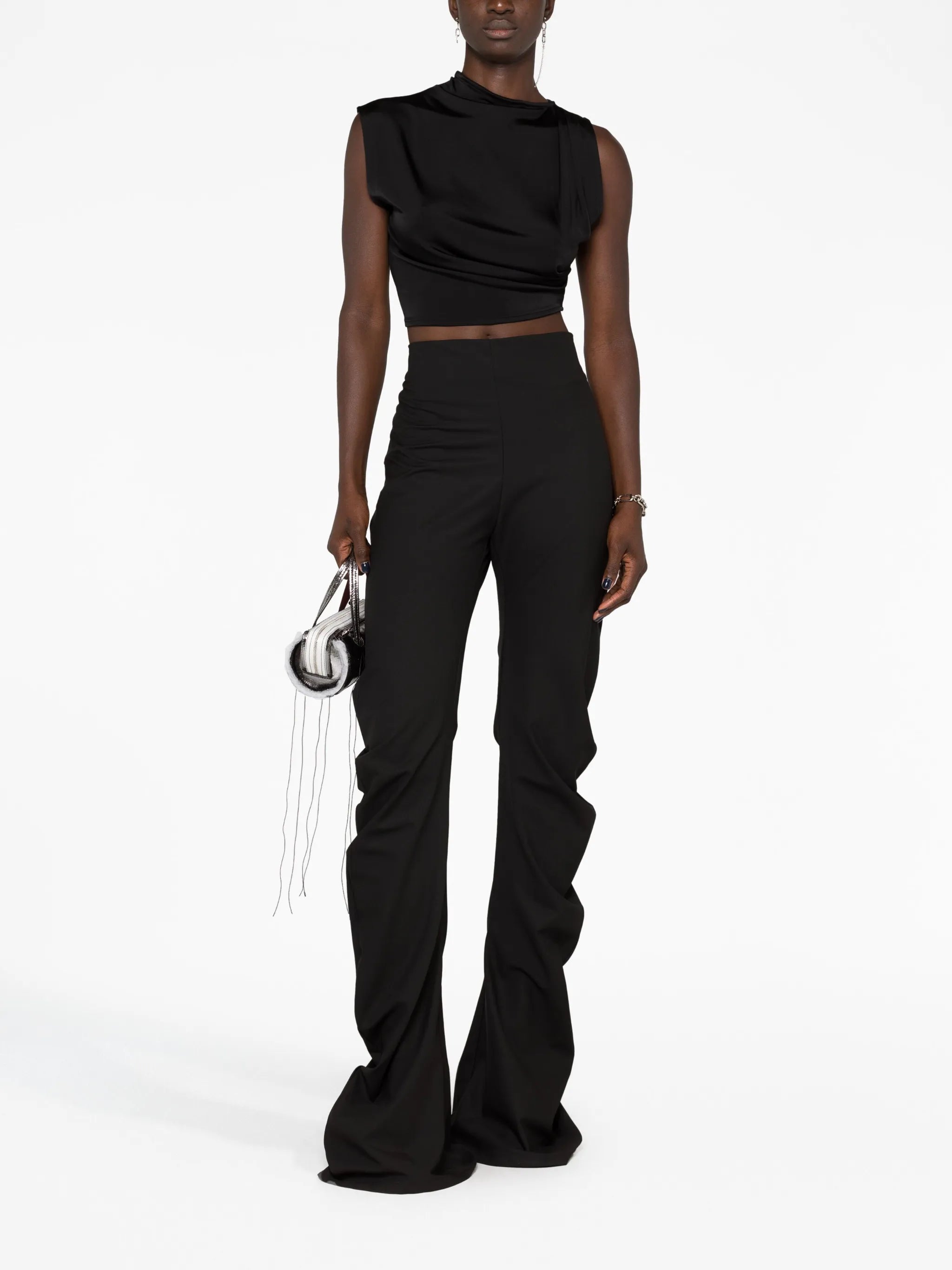 twisted high-waist trousers