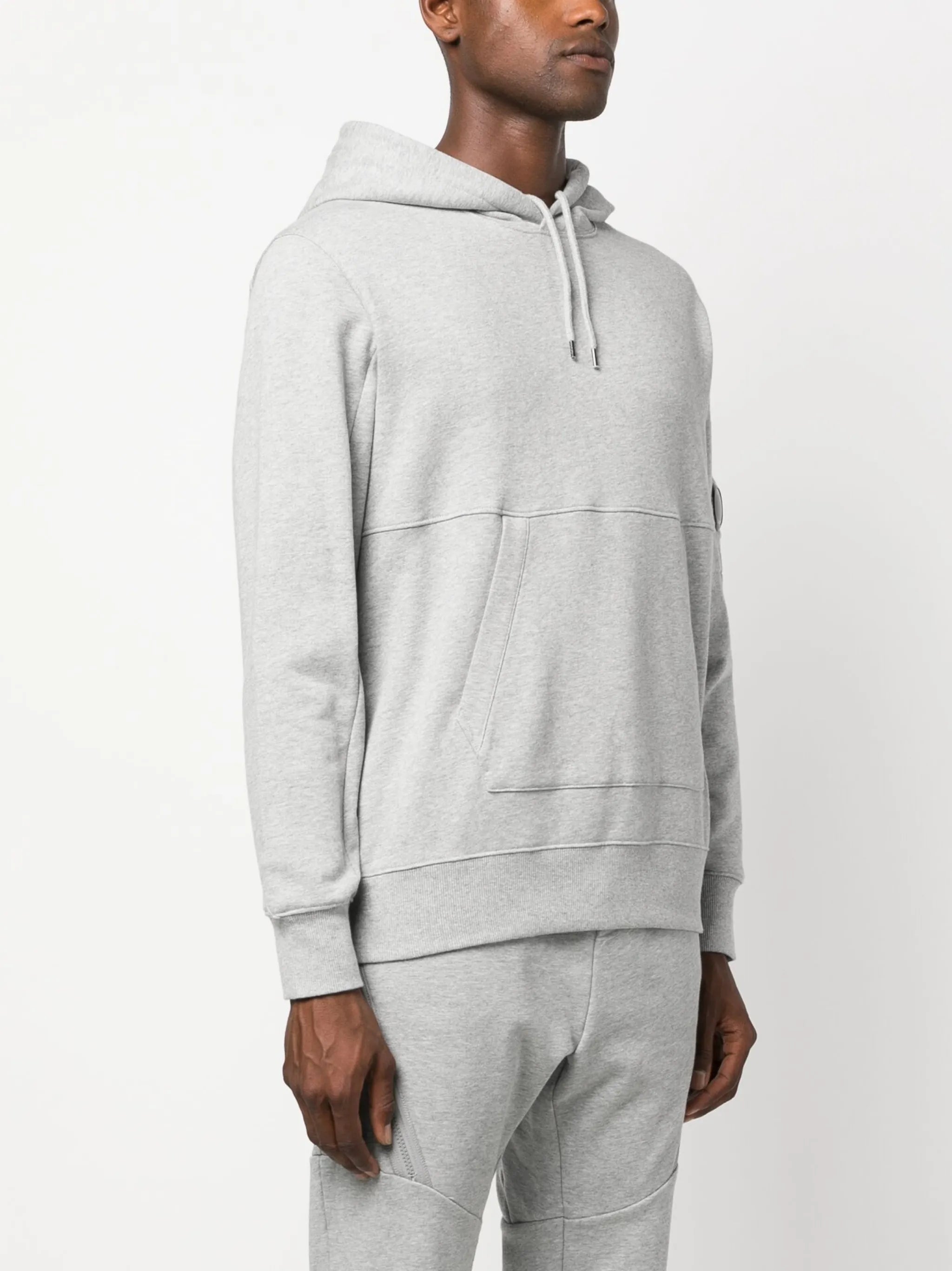 Lens-detail cotton hoodie