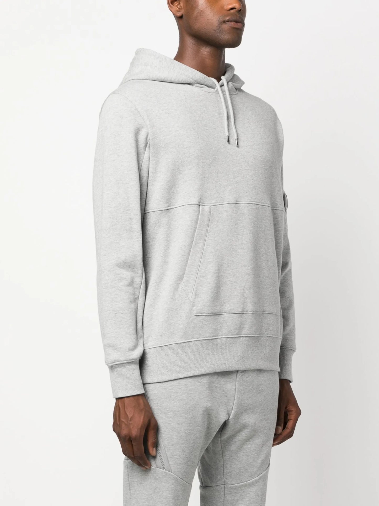Lens-detail cotton hoodie