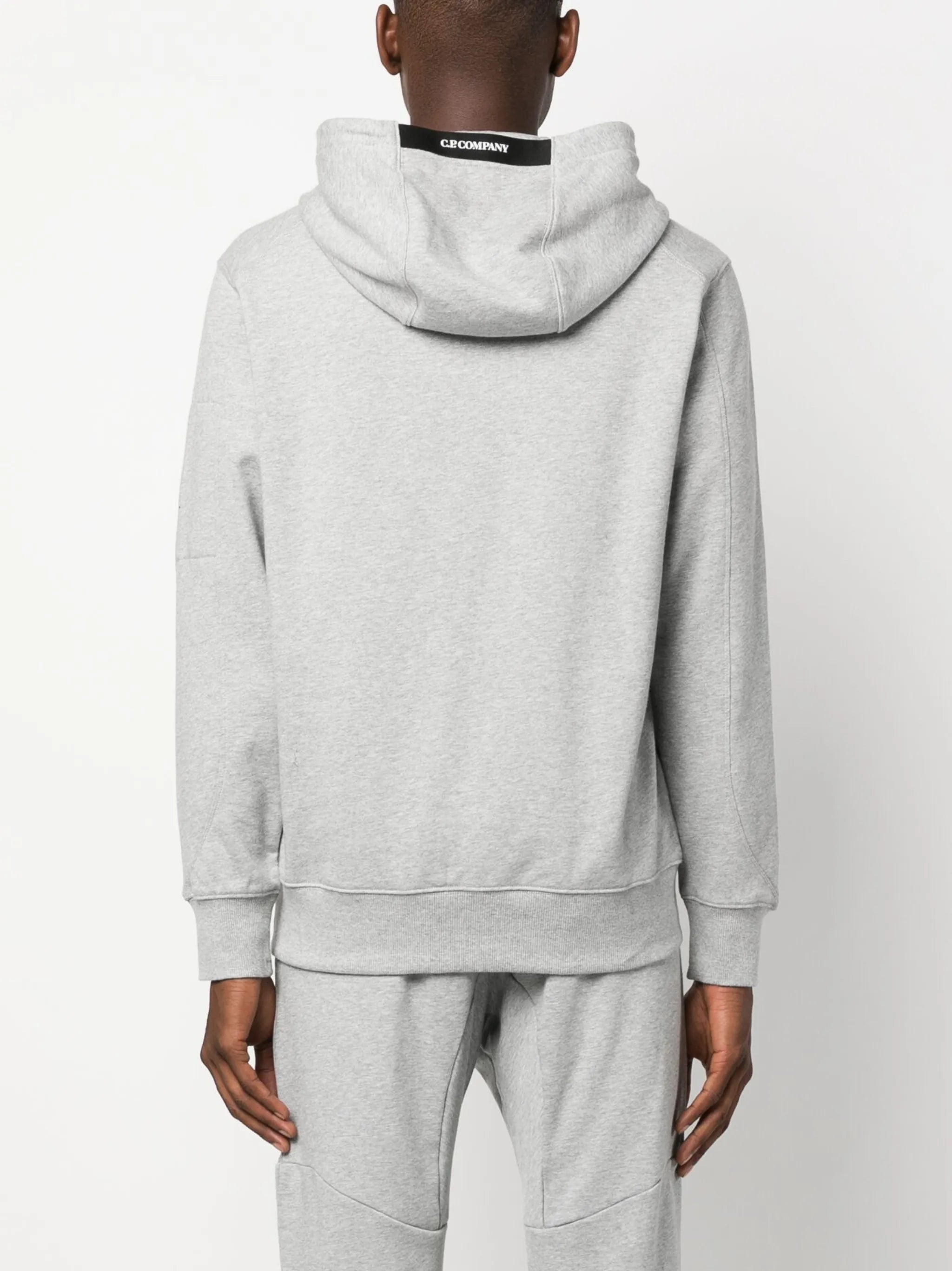 Lens-detail cotton hoodie