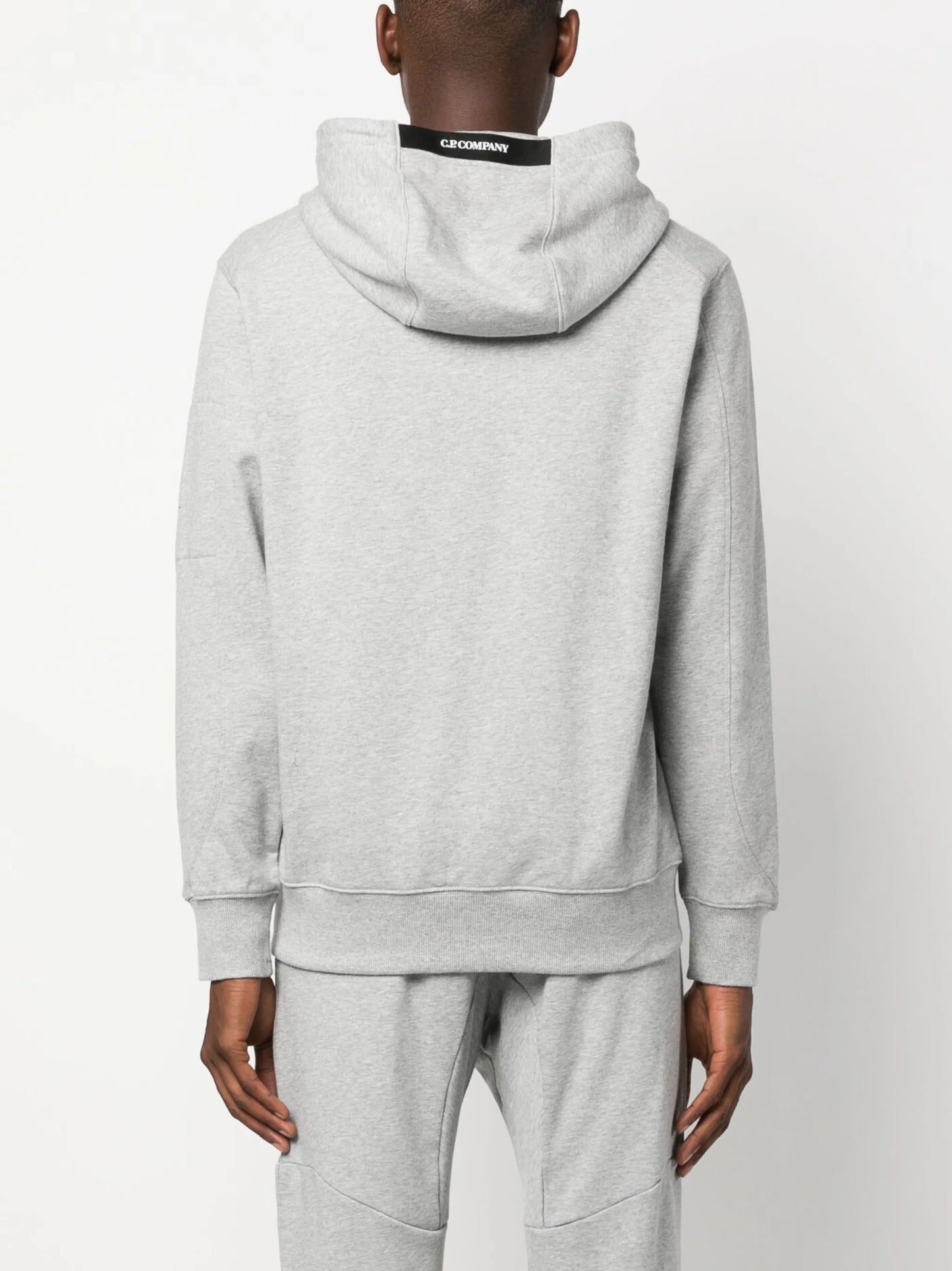 Lens-detail cotton hoodie