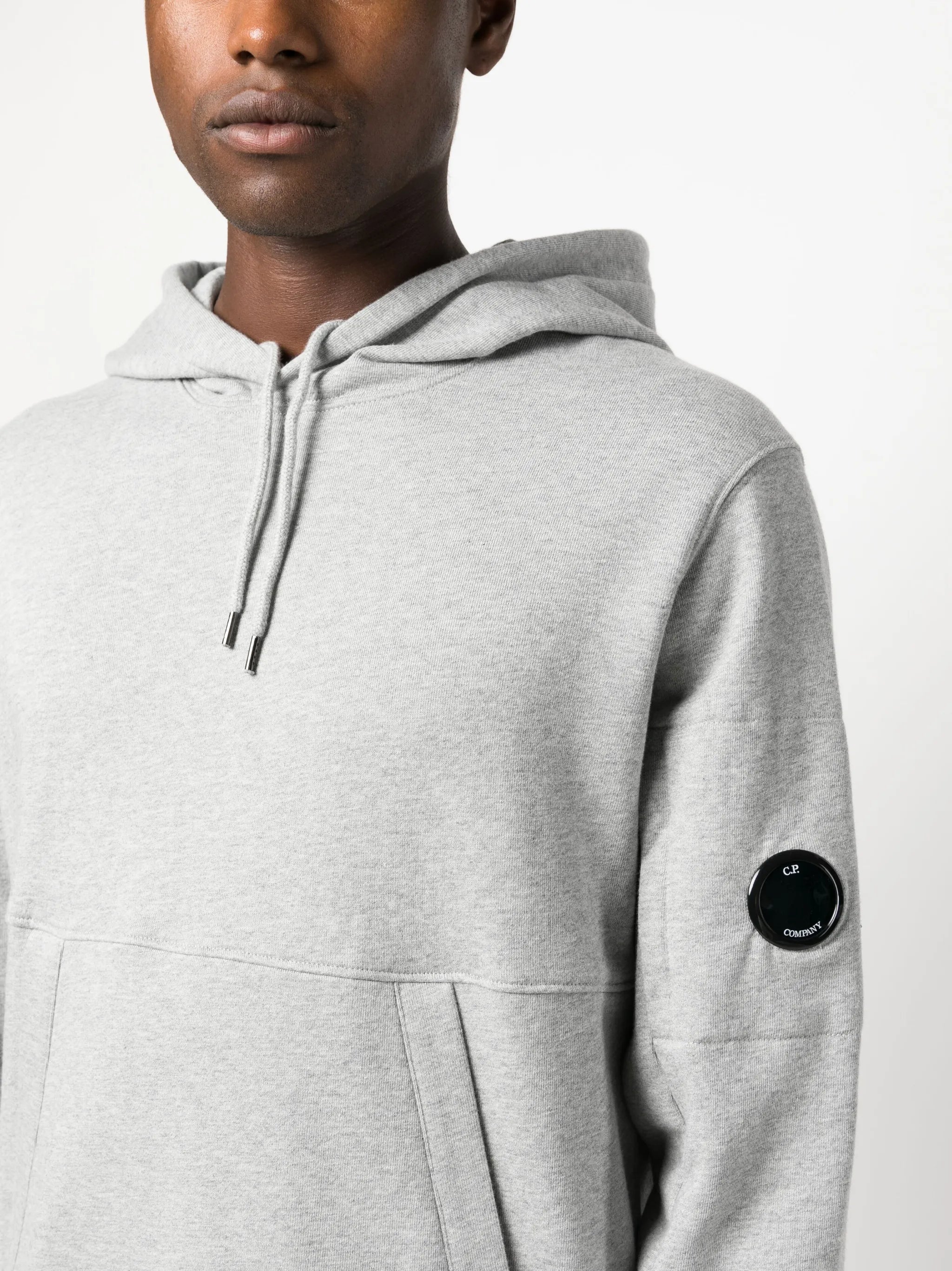 Lens-detail cotton hoodie