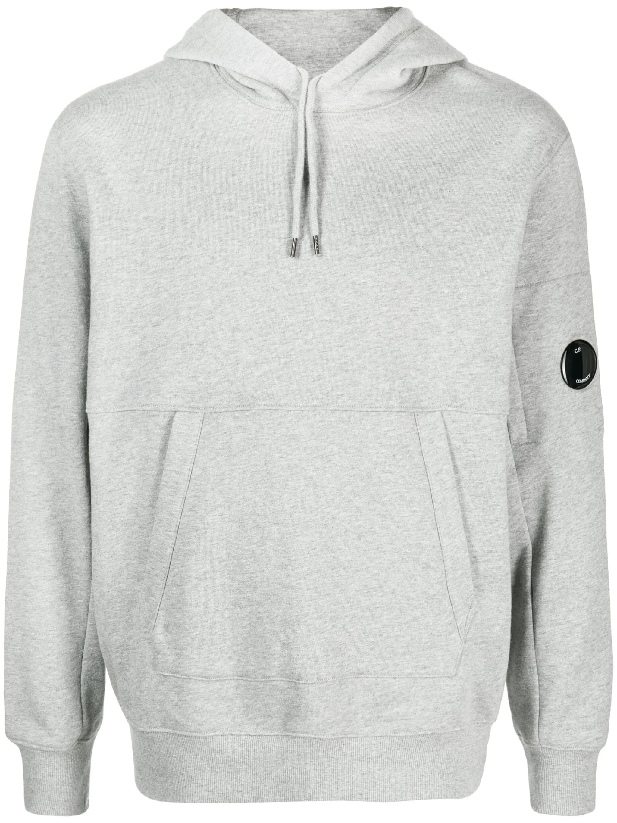 Lens-detail cotton hoodie