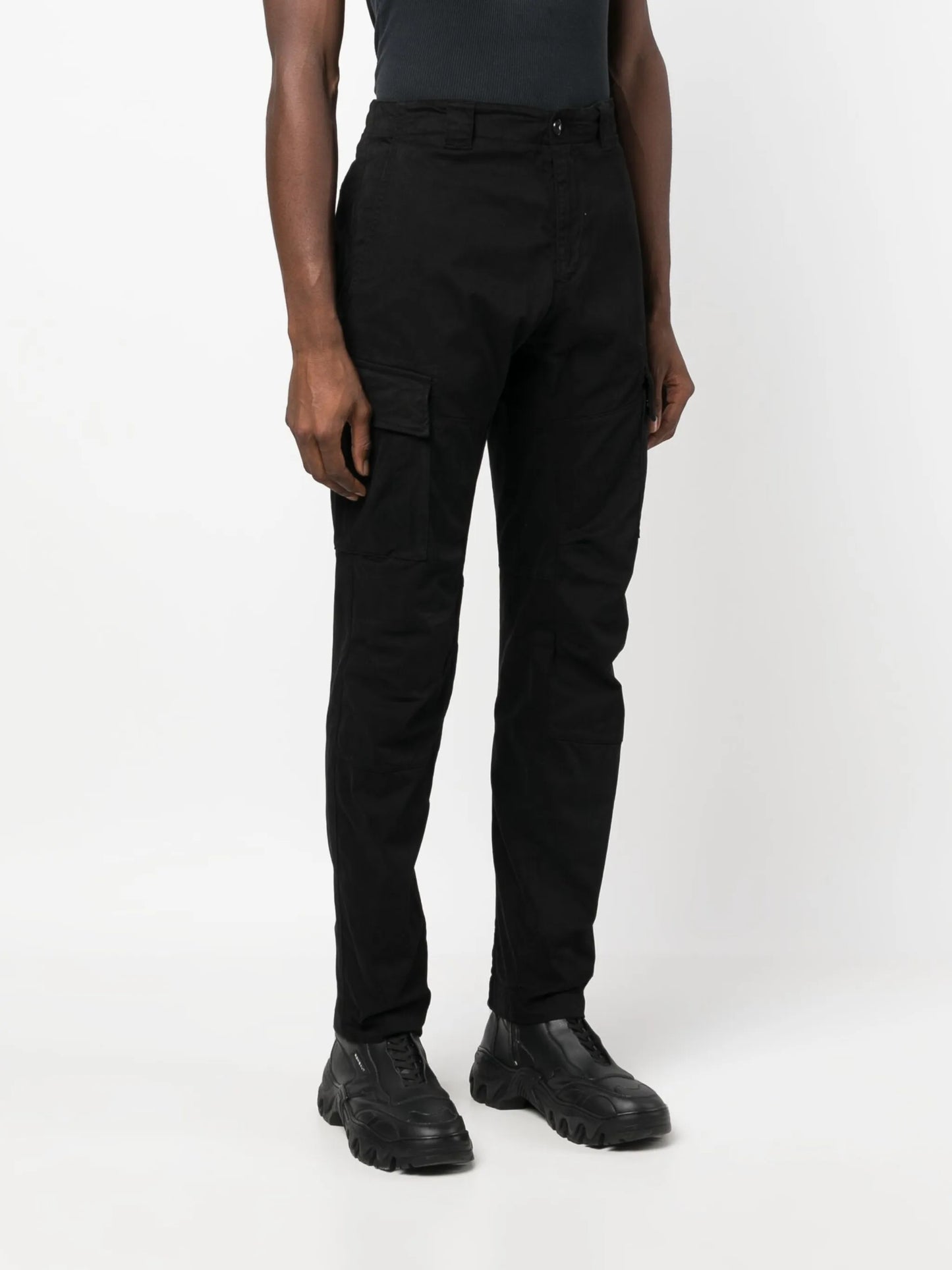 logo-plaque tapered-leg trousers
