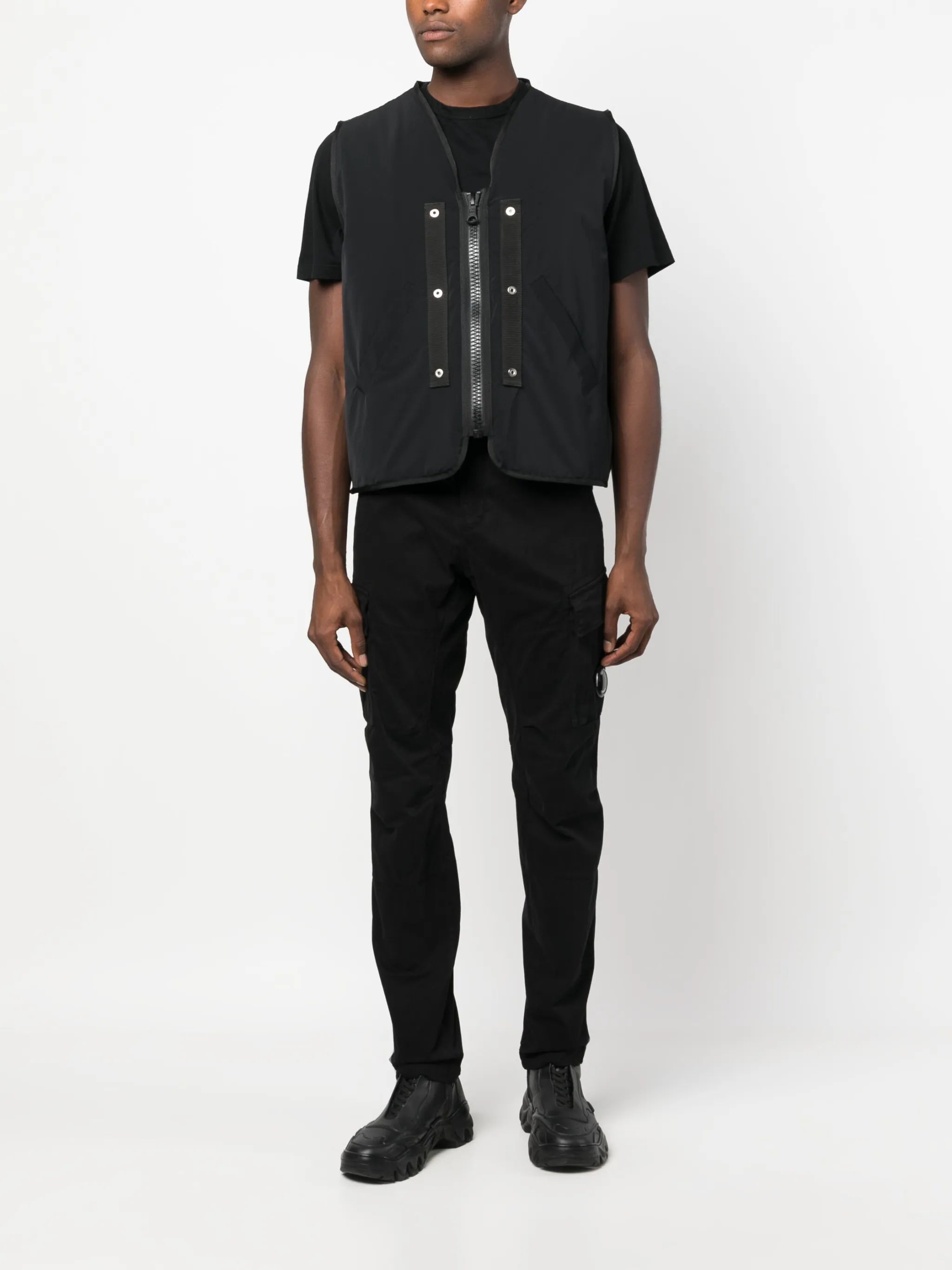 logo-plaque tapered-leg trousers