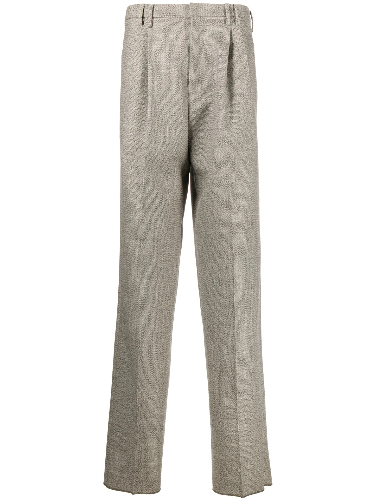 tapered-leg tweed tailored trousers