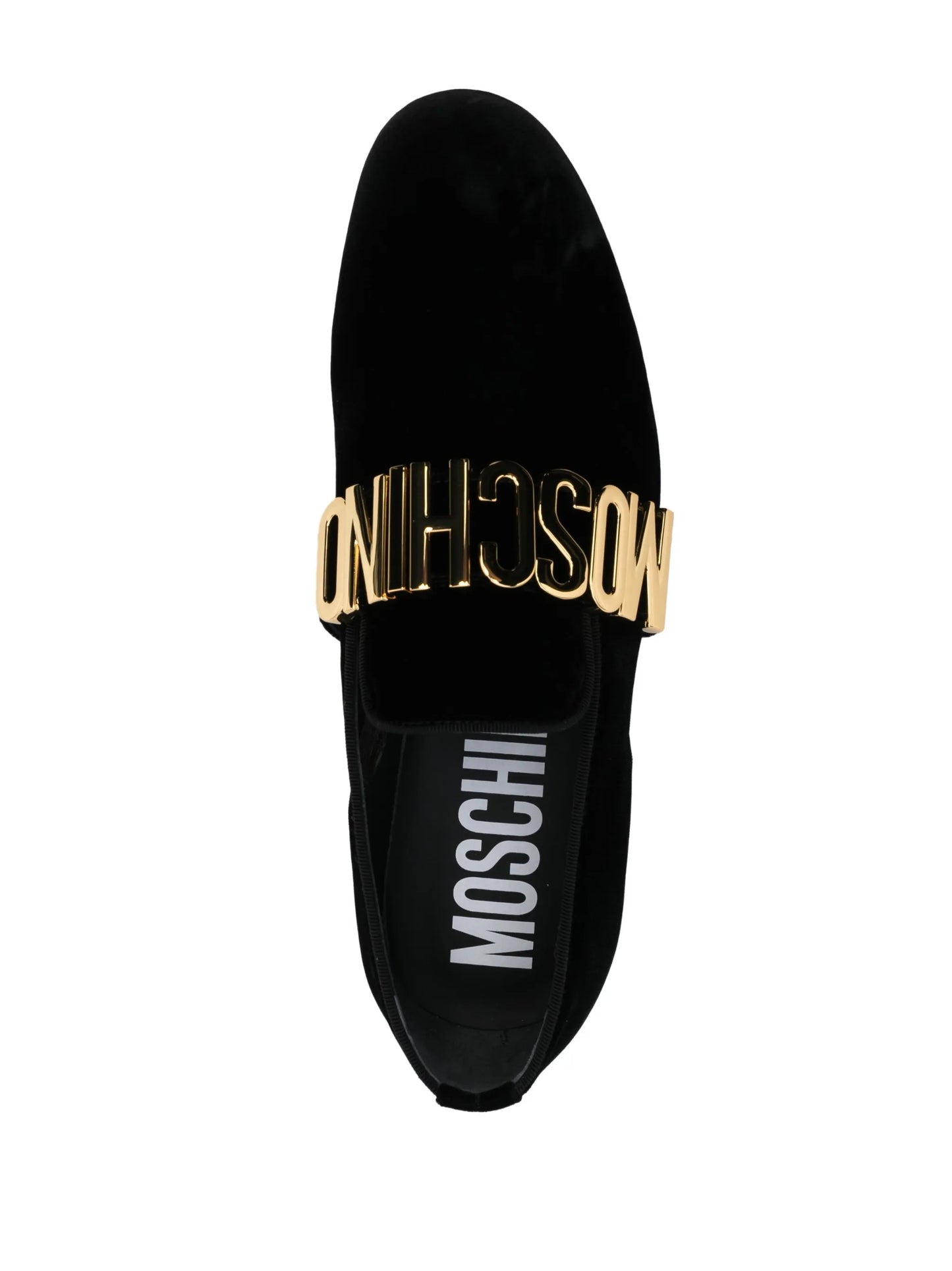 logo-lettering leather loafers