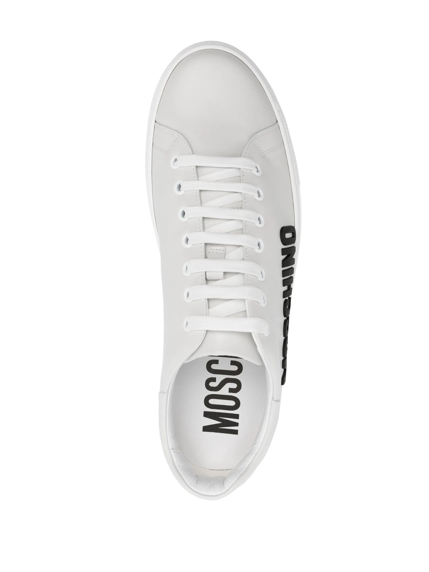 logo-embossed lace-up leather sneakers