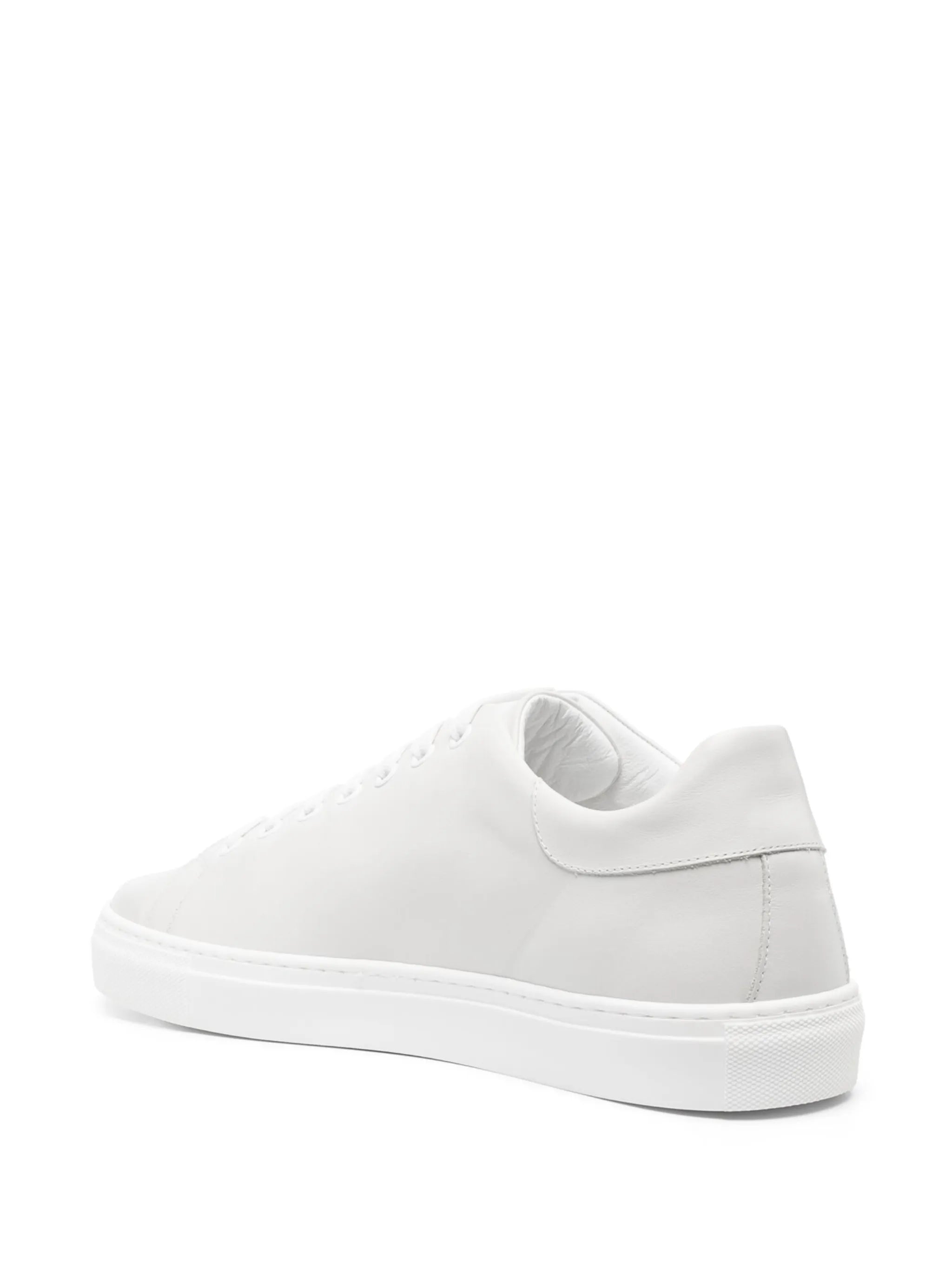 logo-embossed lace-up leather sneakers
