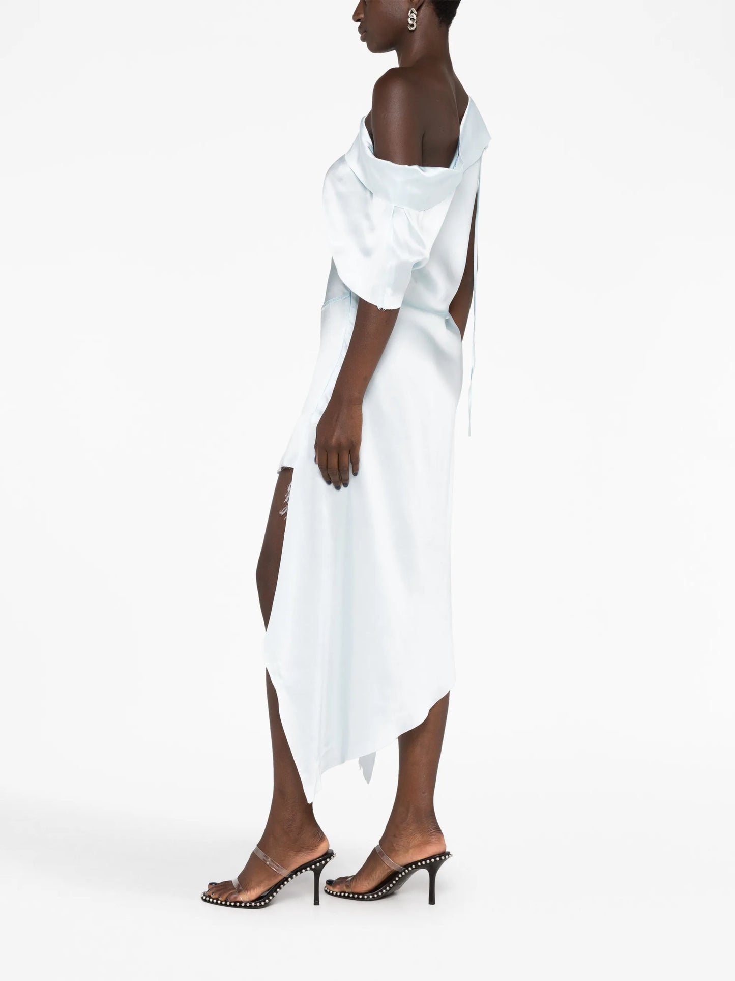 asymmetric silk dress