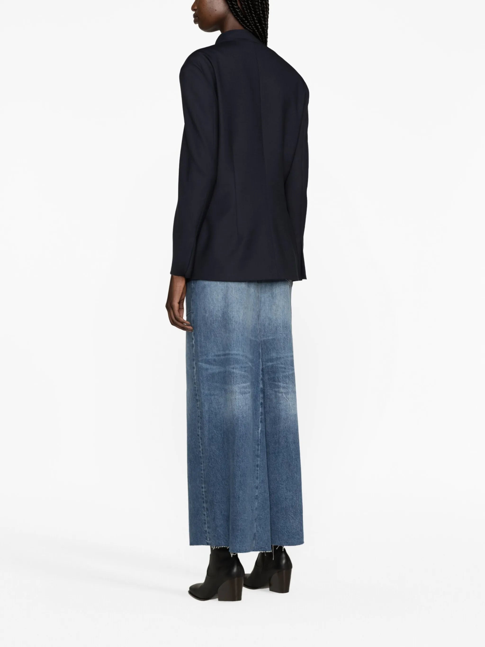raw-edge single-breasted blazer