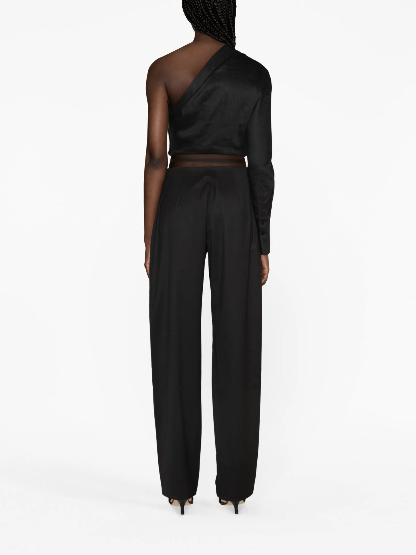 cut-out straight-leg trousers