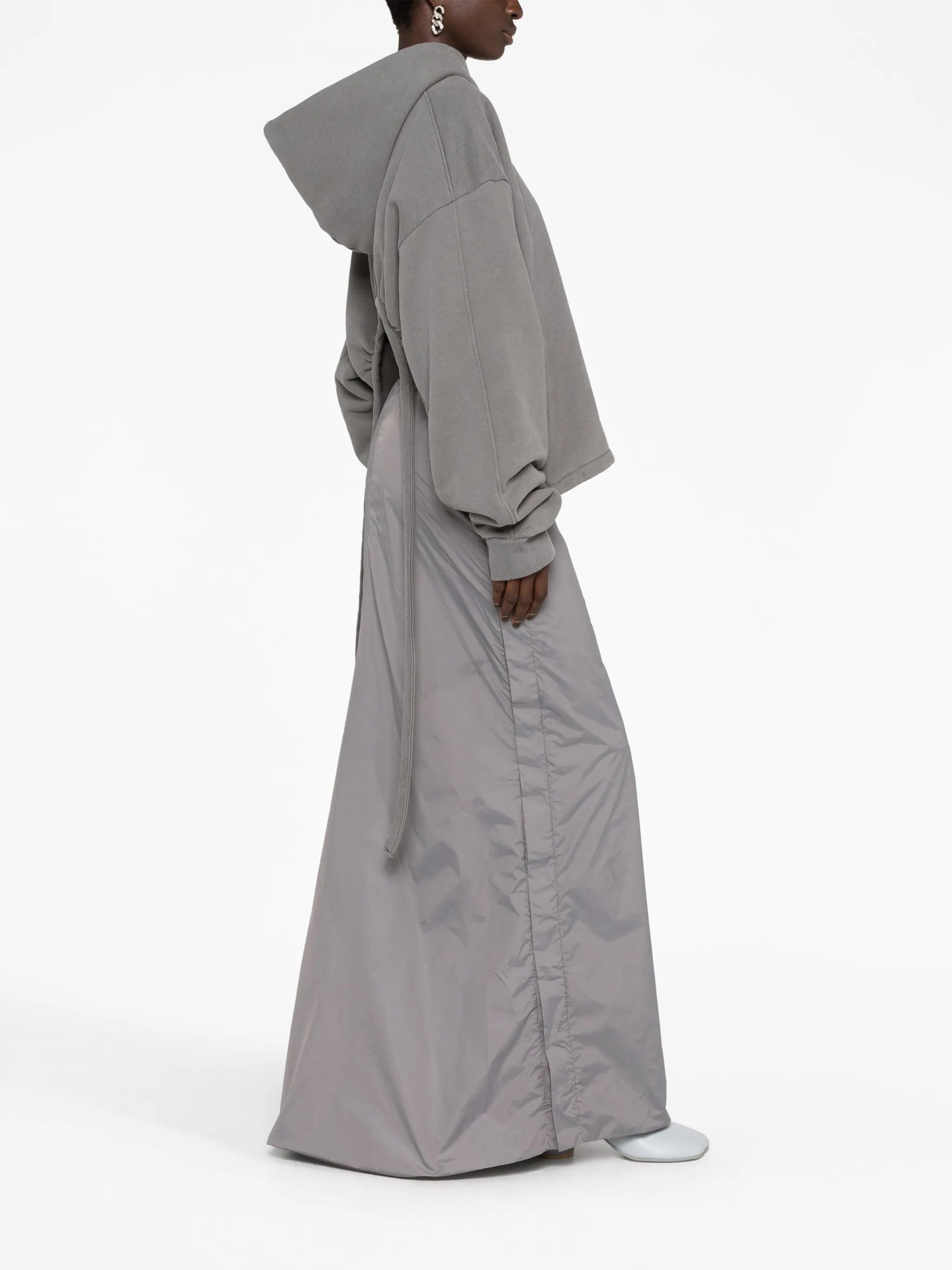 logo-print open-back hooded jumper