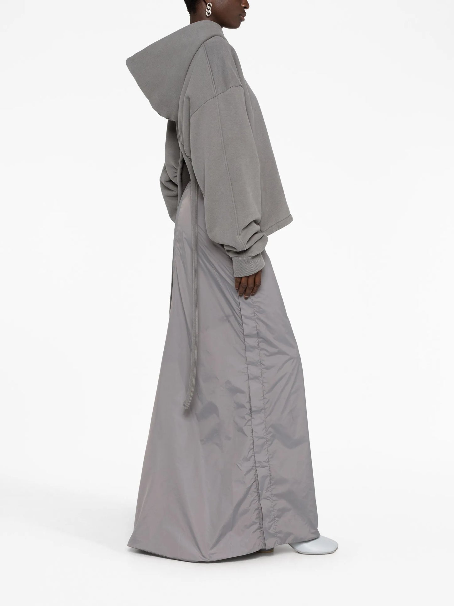 logo-print open-back hooded jumper