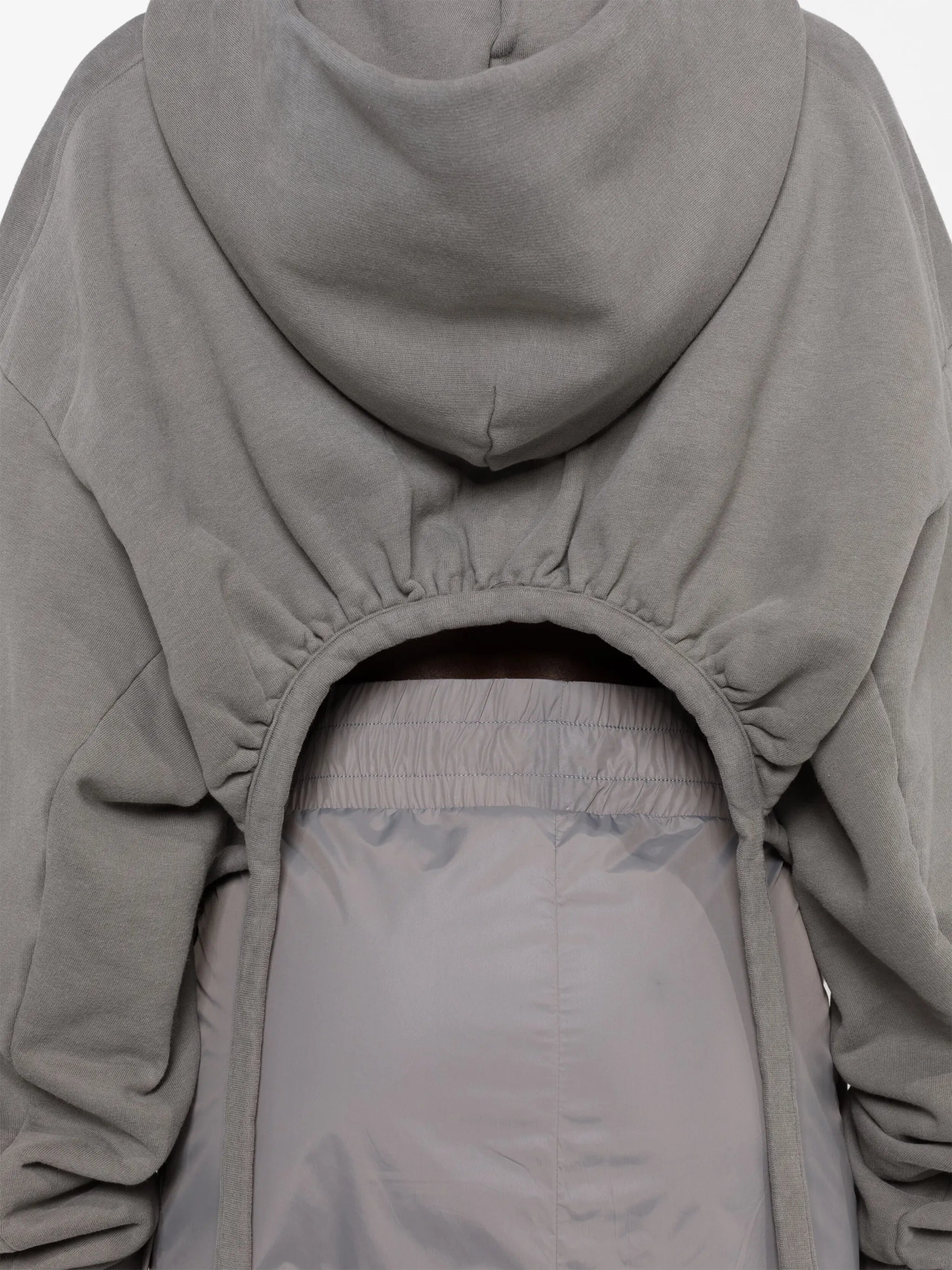 logo-print open-back hooded jumper
