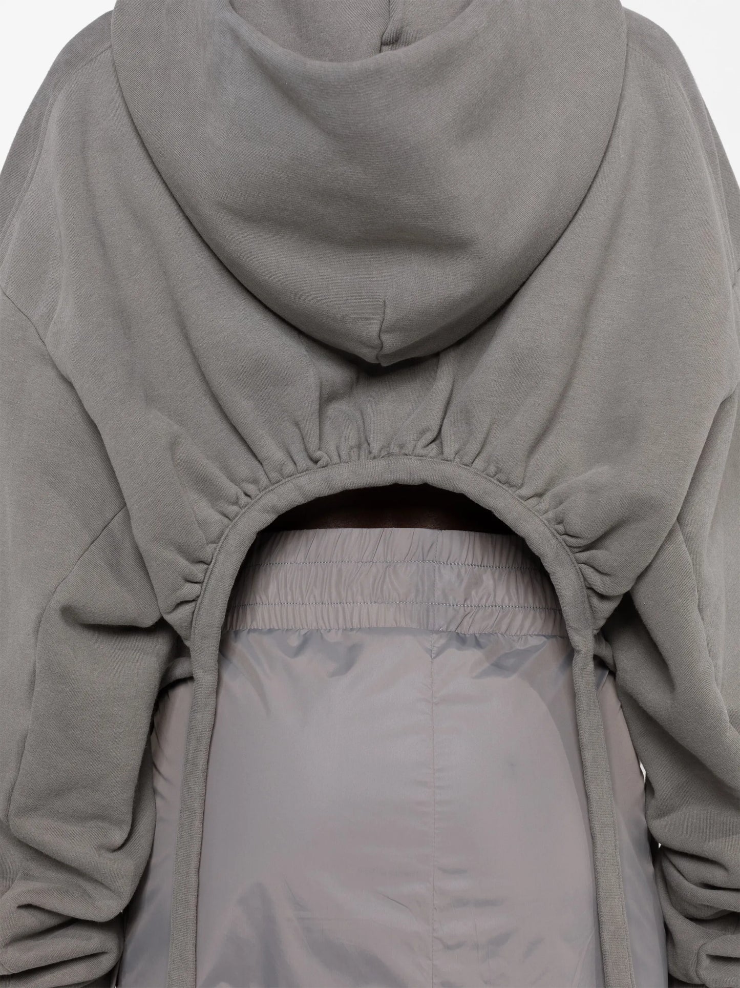 logo-print open-back hooded jumper