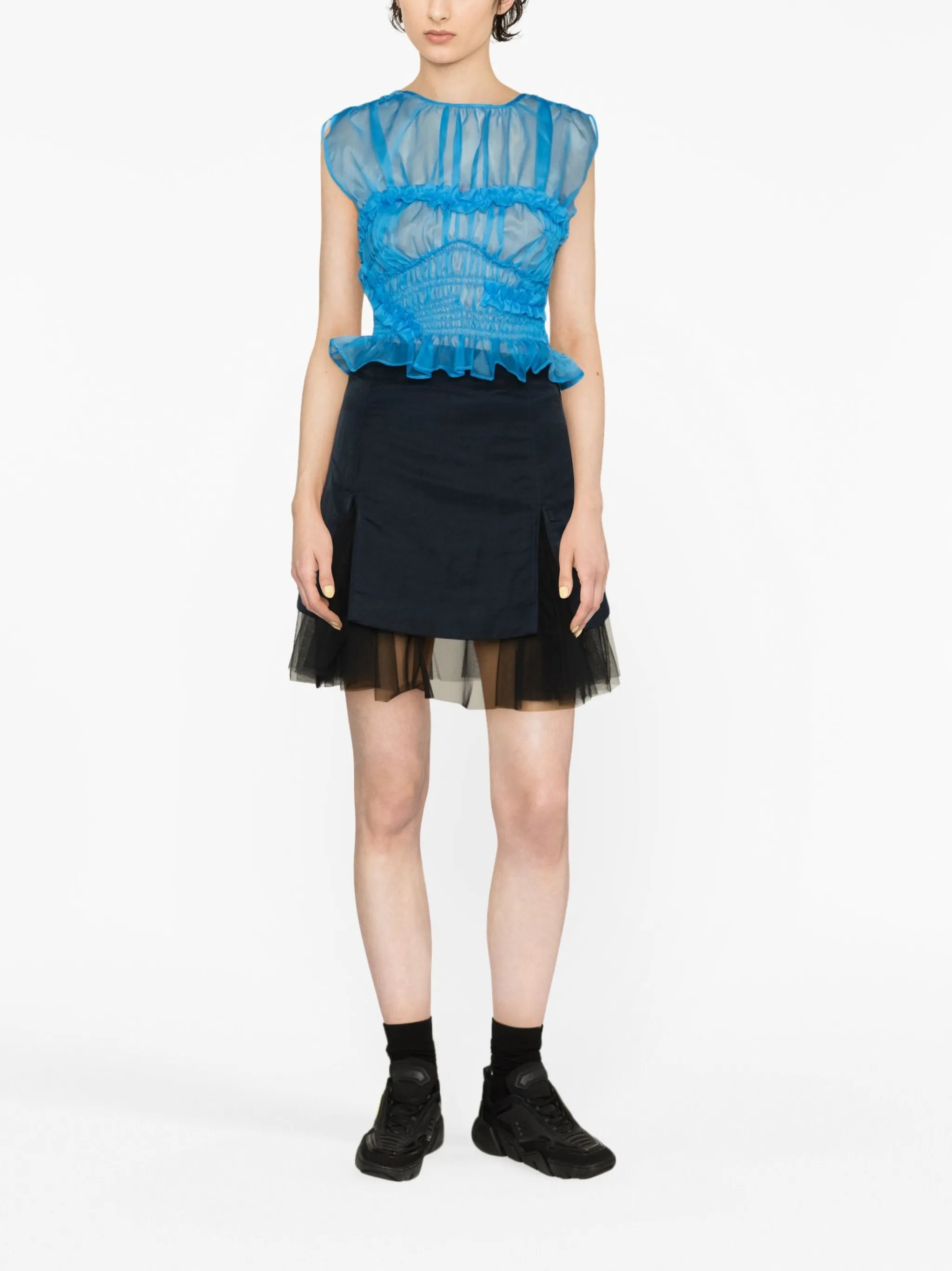 ruched silk blouse