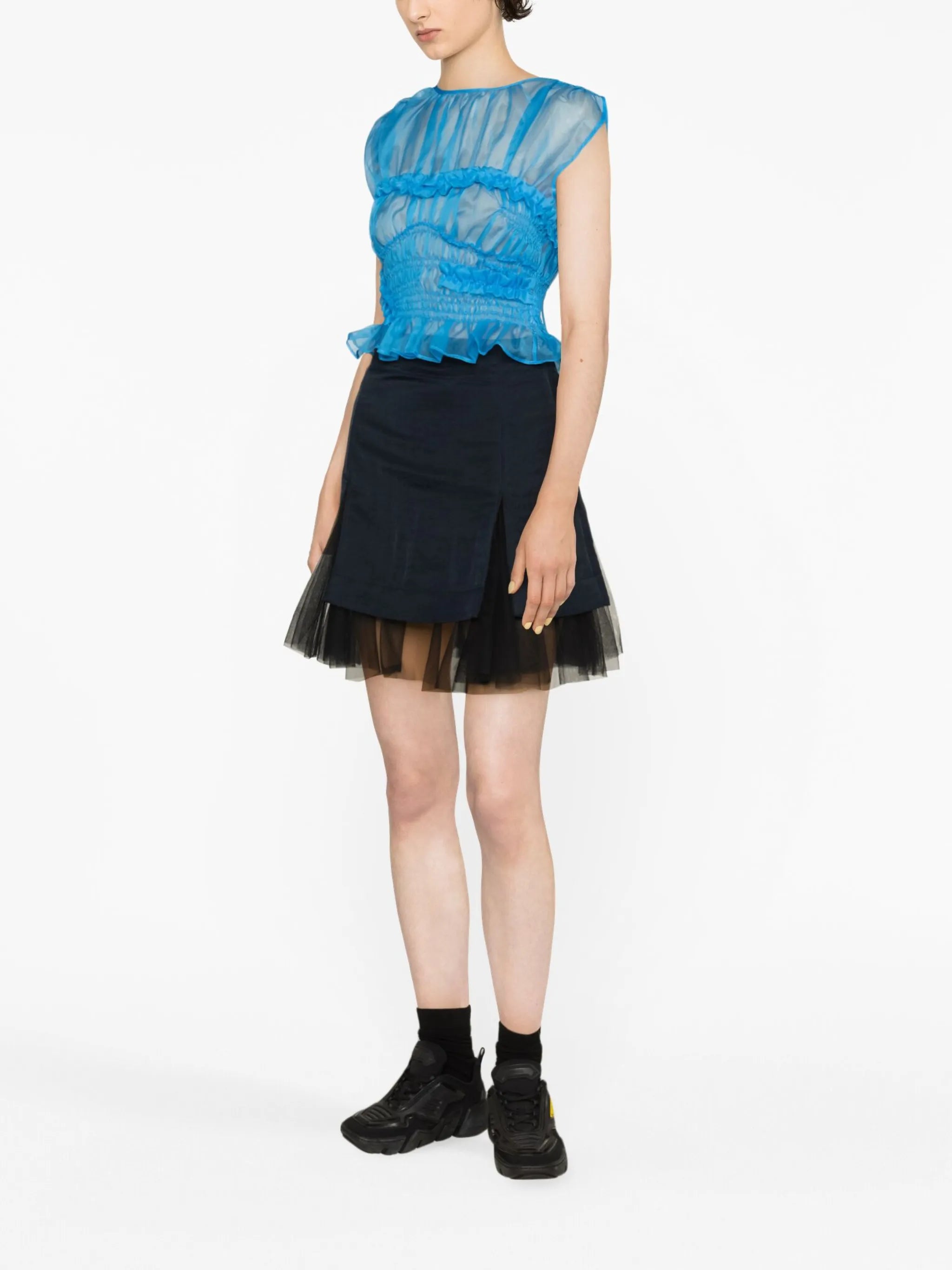 ruched silk blouse