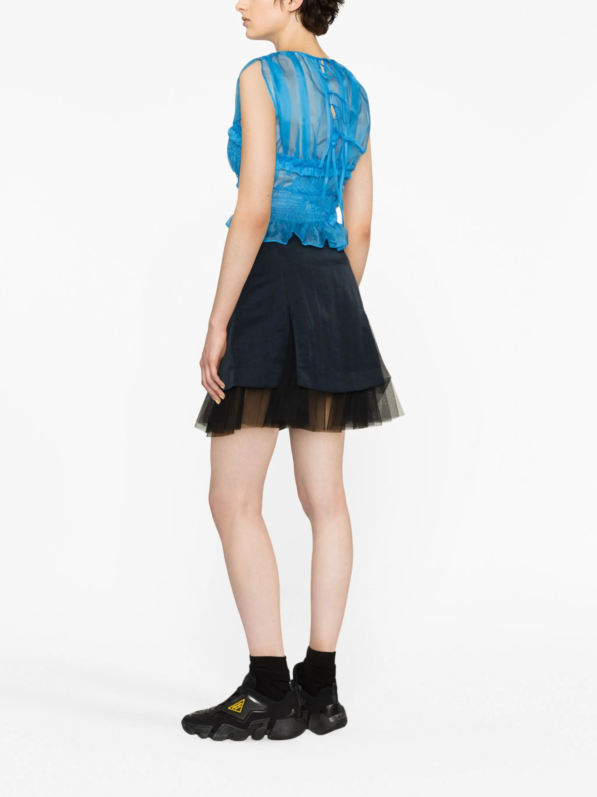ruched silk blouse