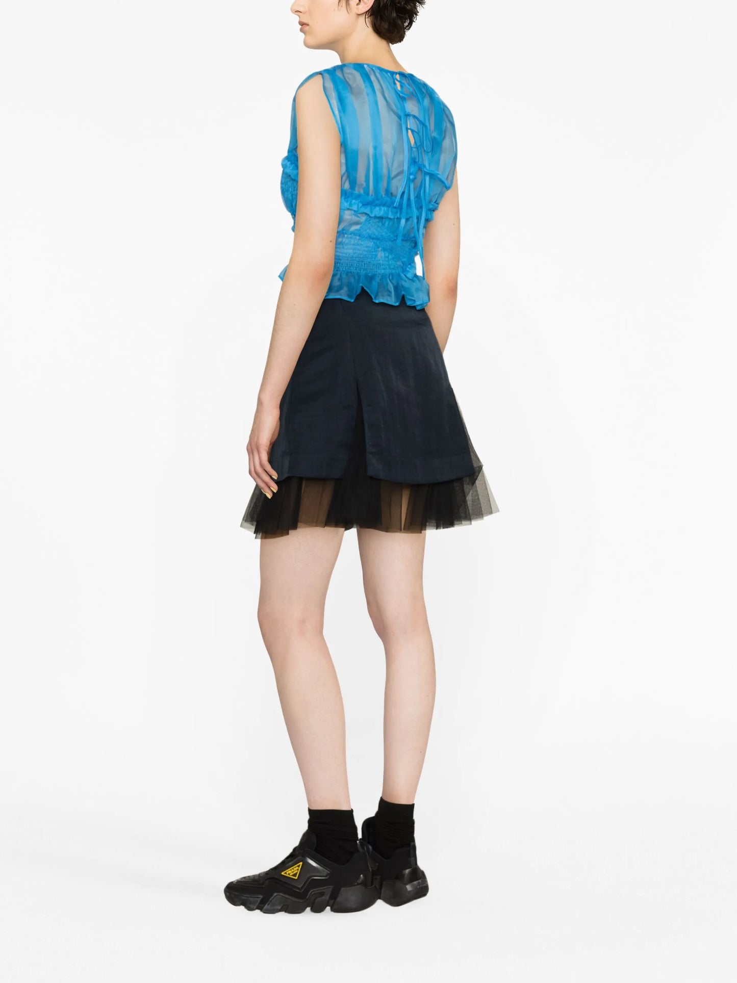 ruched silk blouse