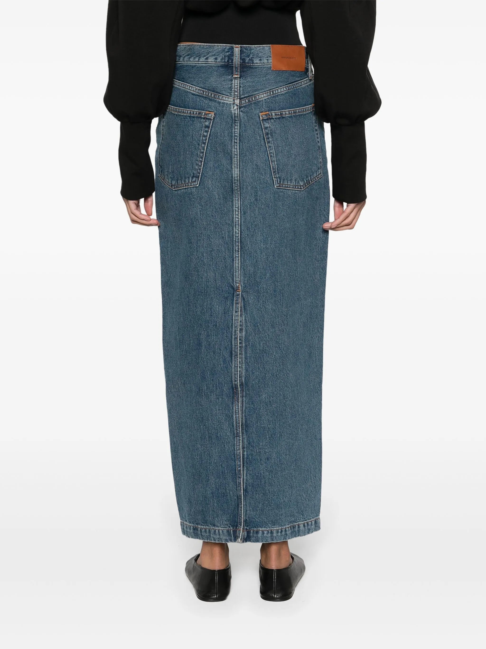 Denim Column maxi skirt