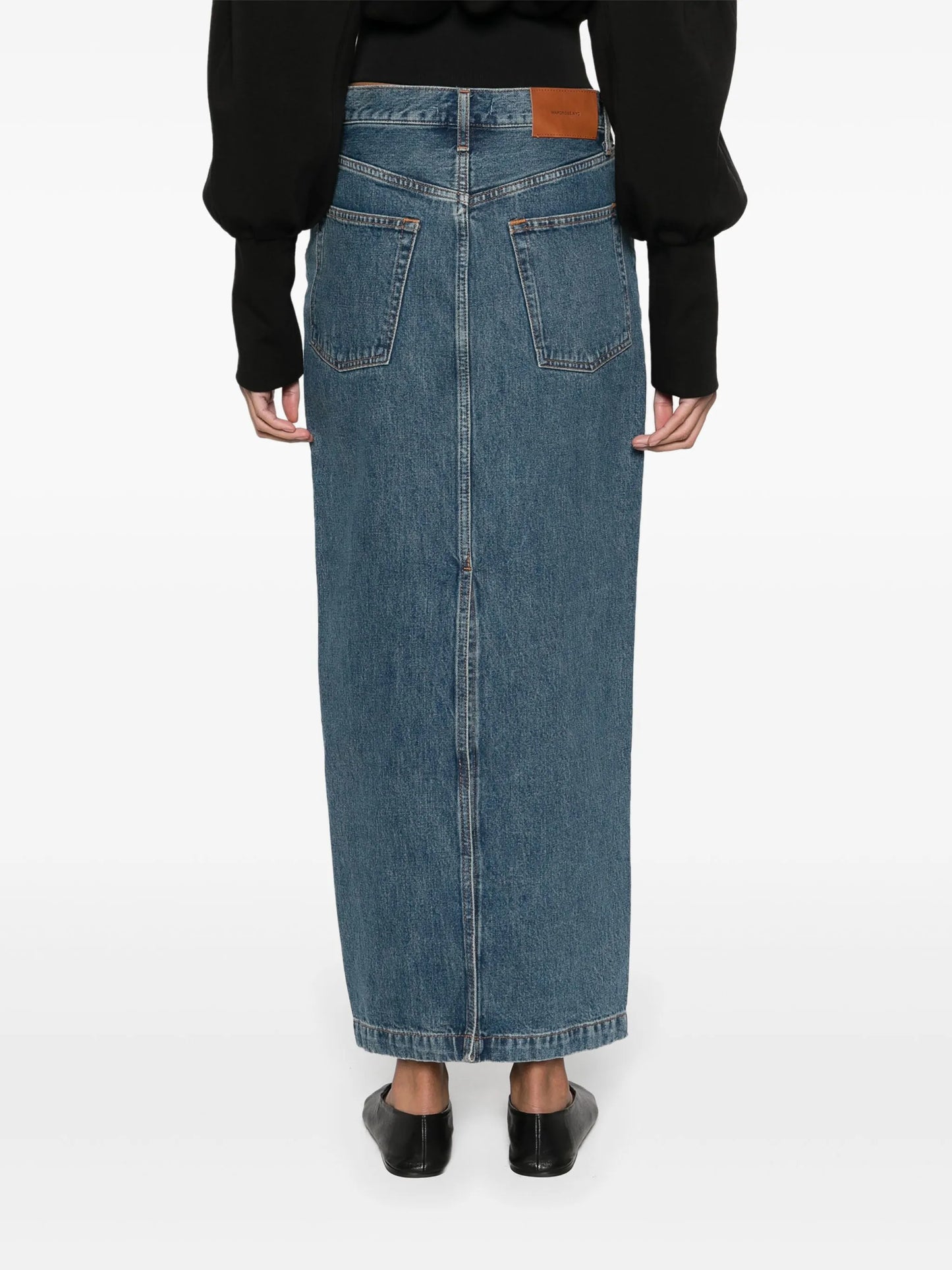 Denim Column maxi skirt