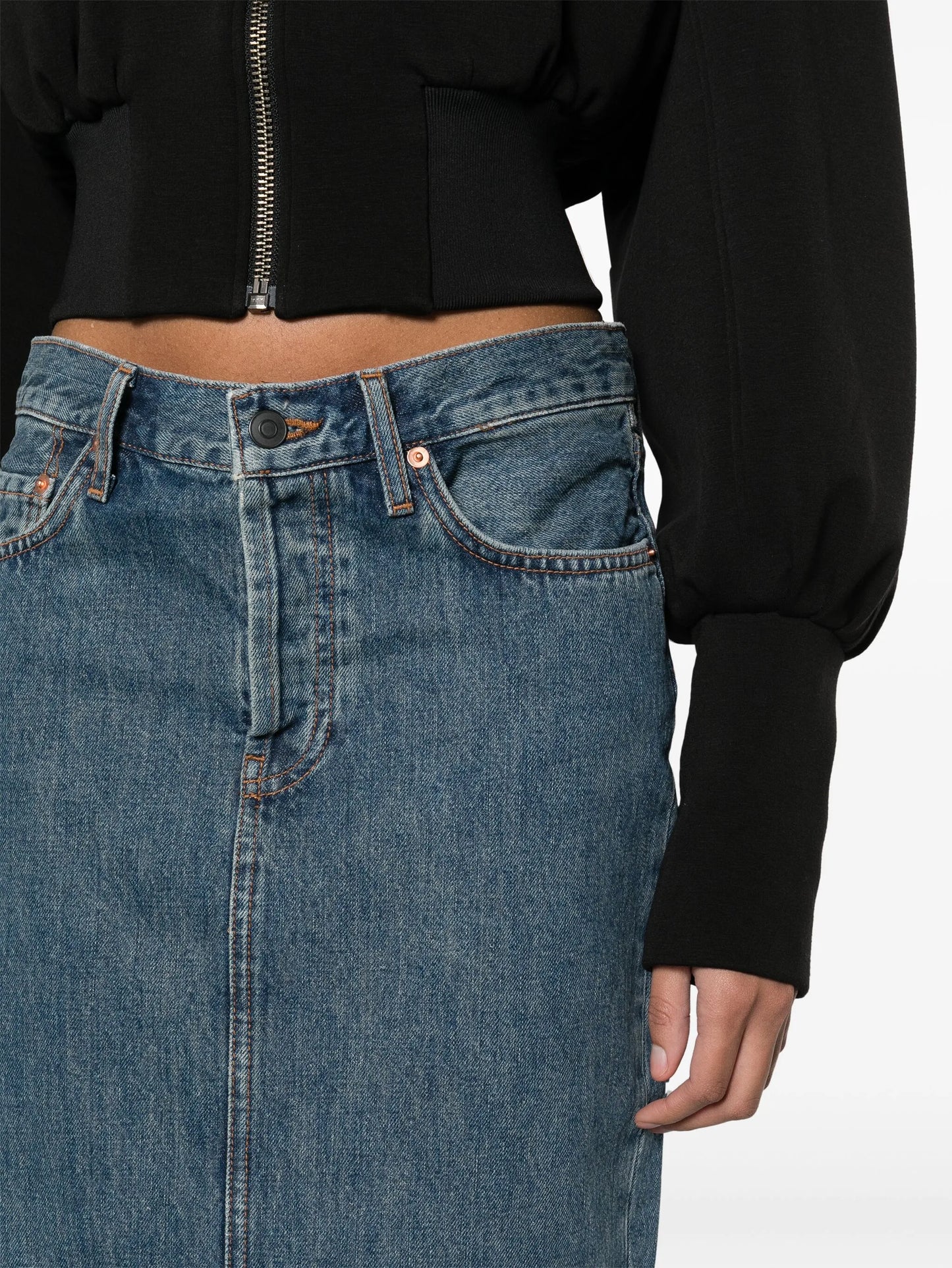 Denim Column maxi skirt