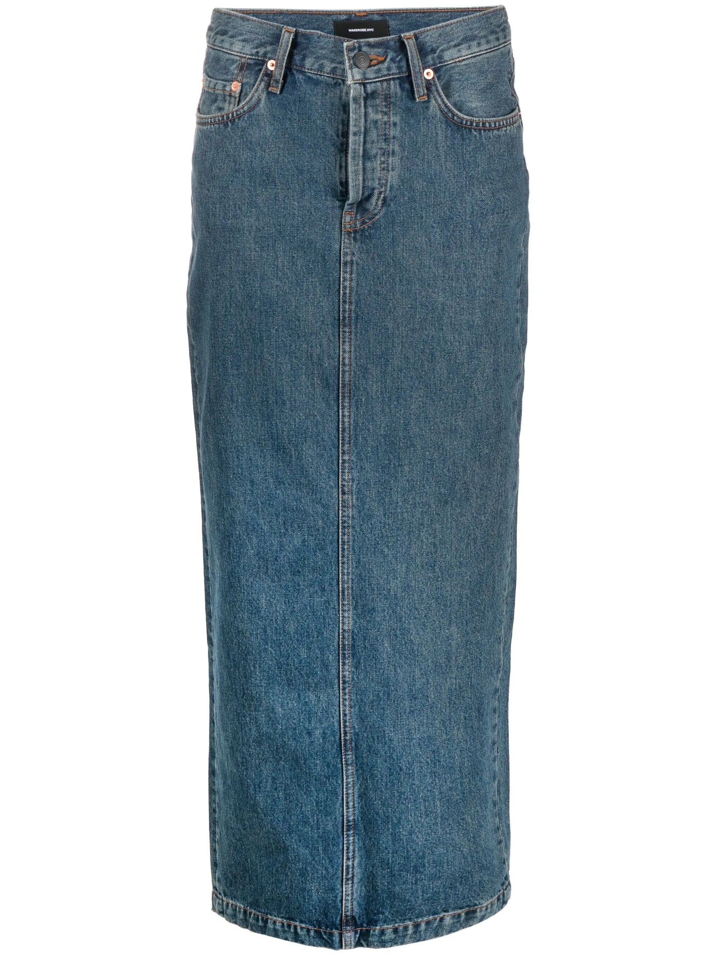 Denim Column maxi skirt