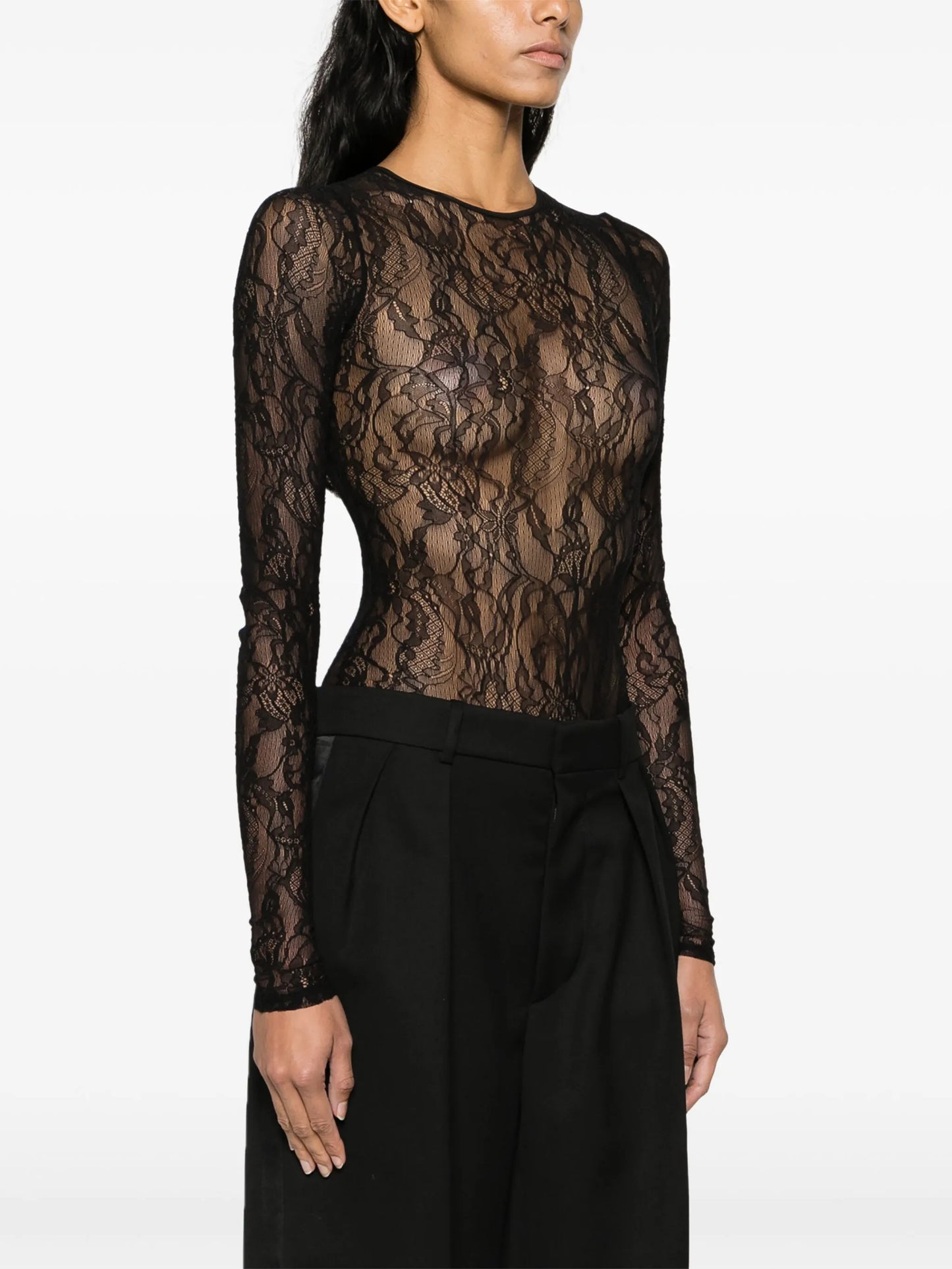 sheer lace bodysuit