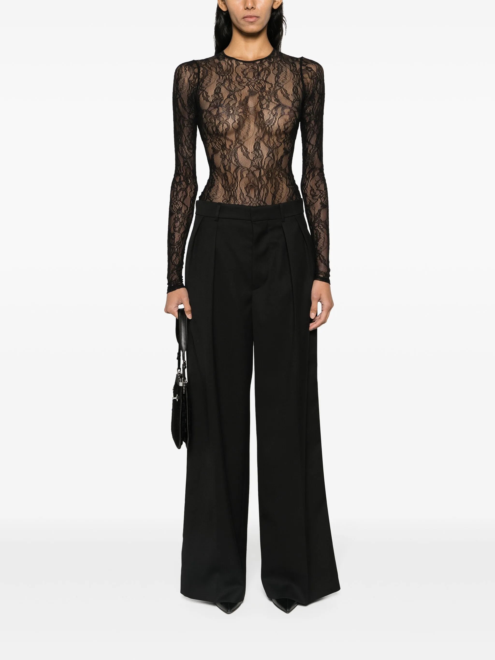 sheer lace bodysuit