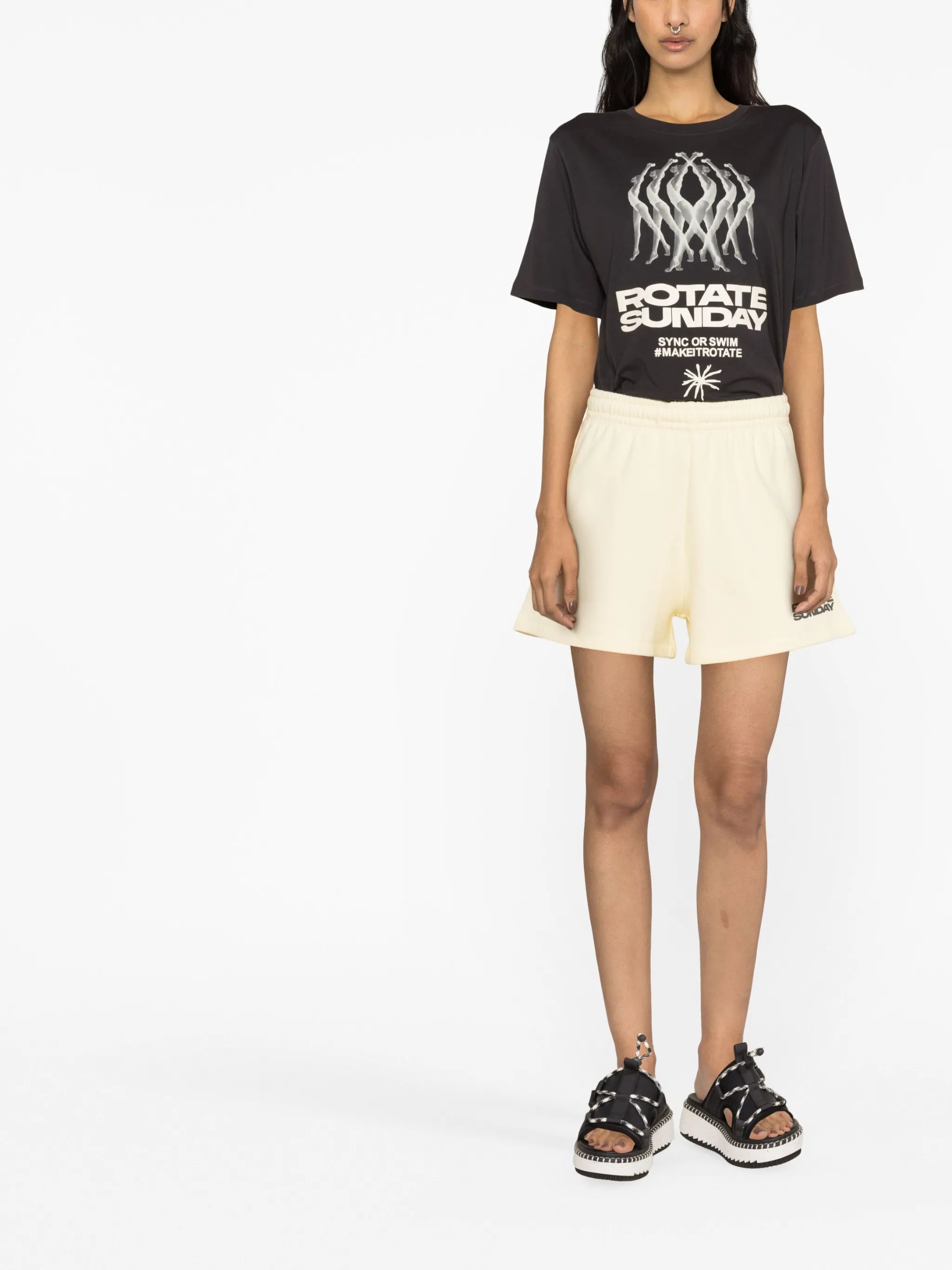 logo-print elasticated shorts
