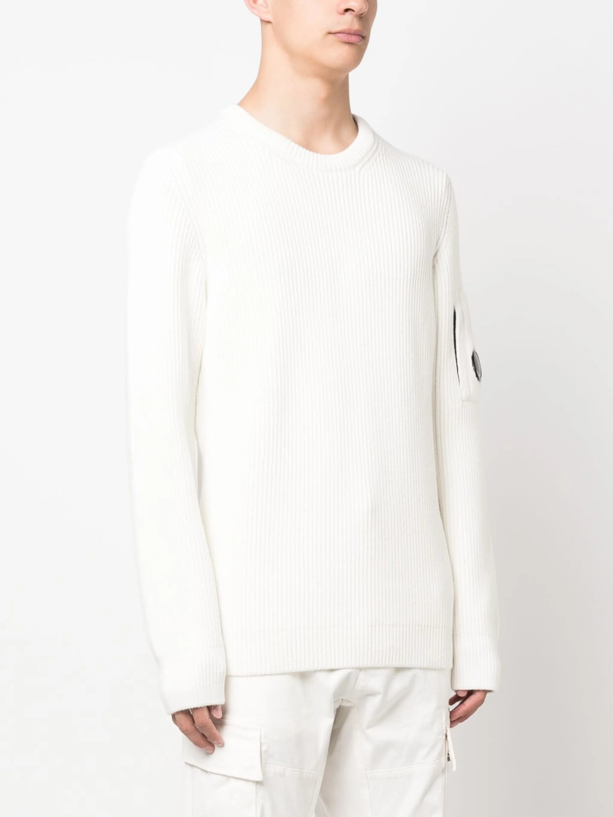 Lens-detail ribbed jumper