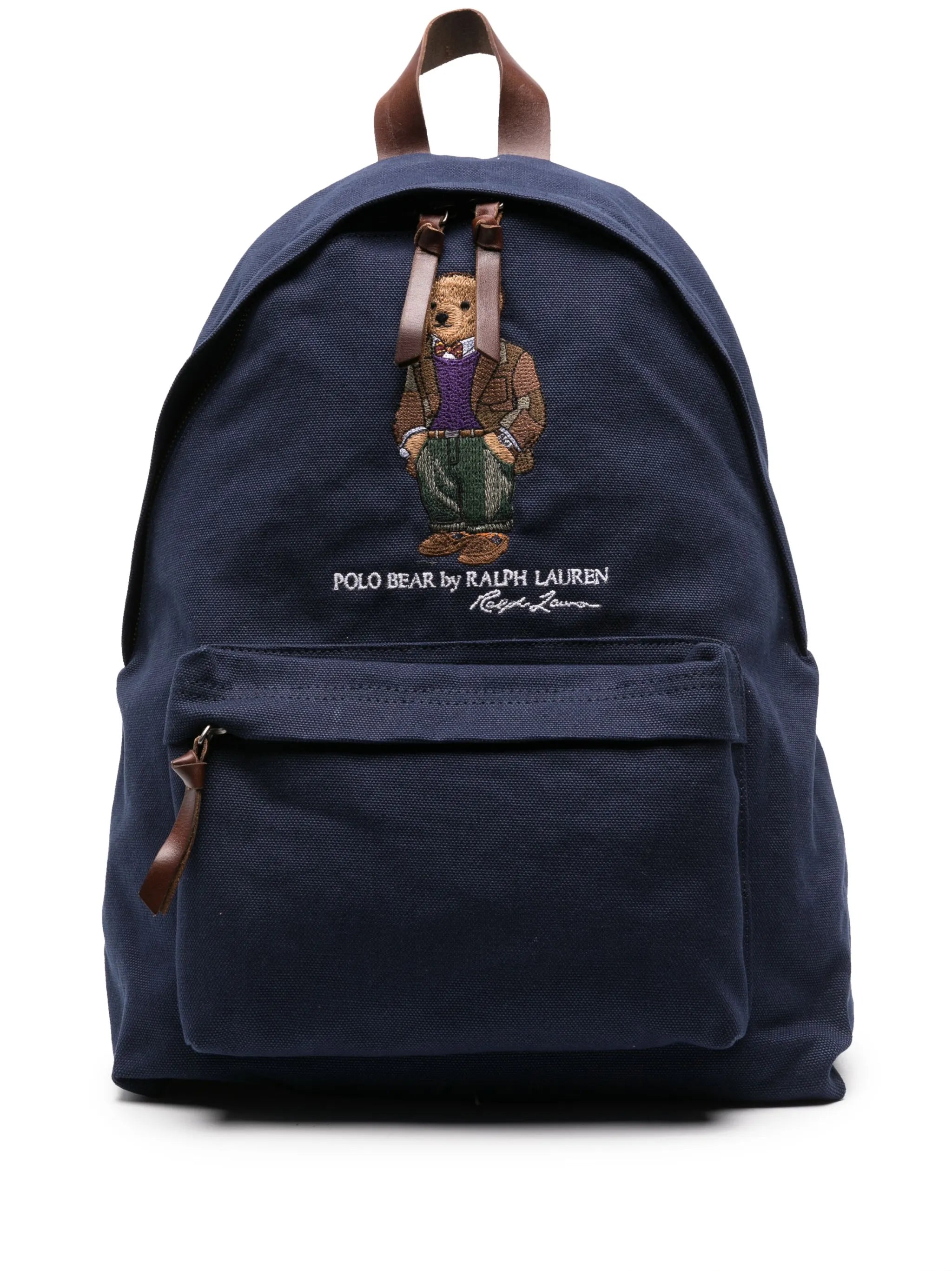 Polo Bear-motif cotton backpack