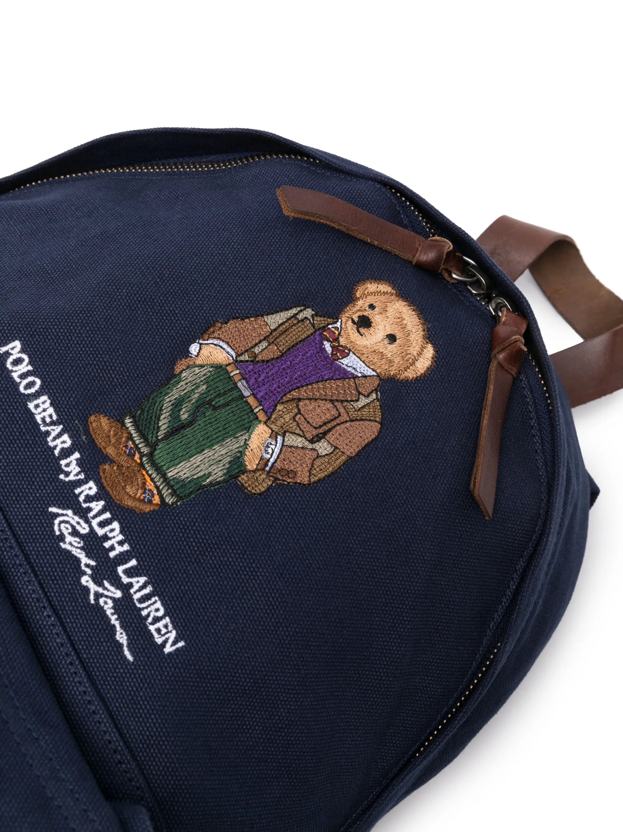 Polo Bear-motif cotton backpack