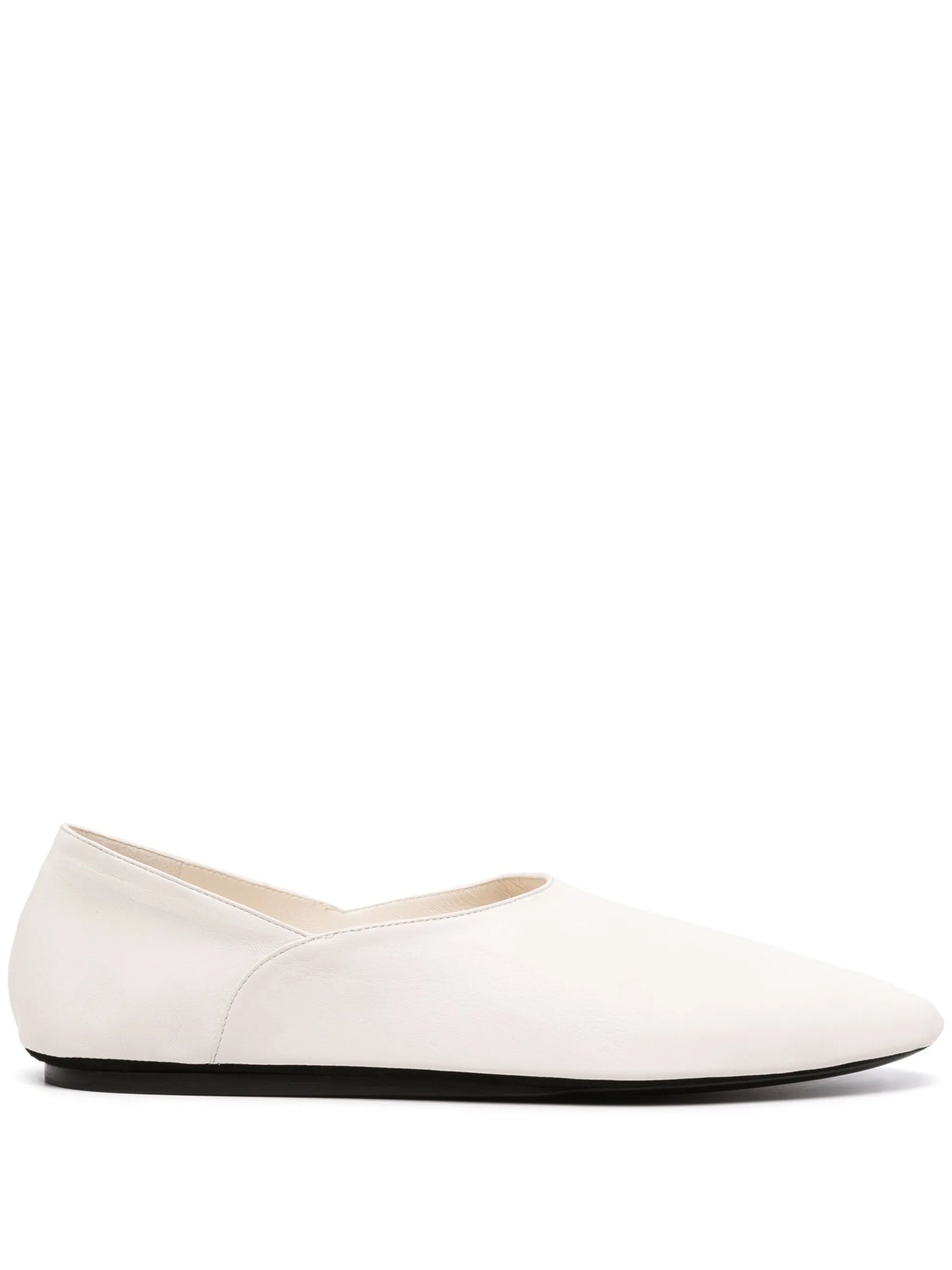 two-panel leather ballerina flats
