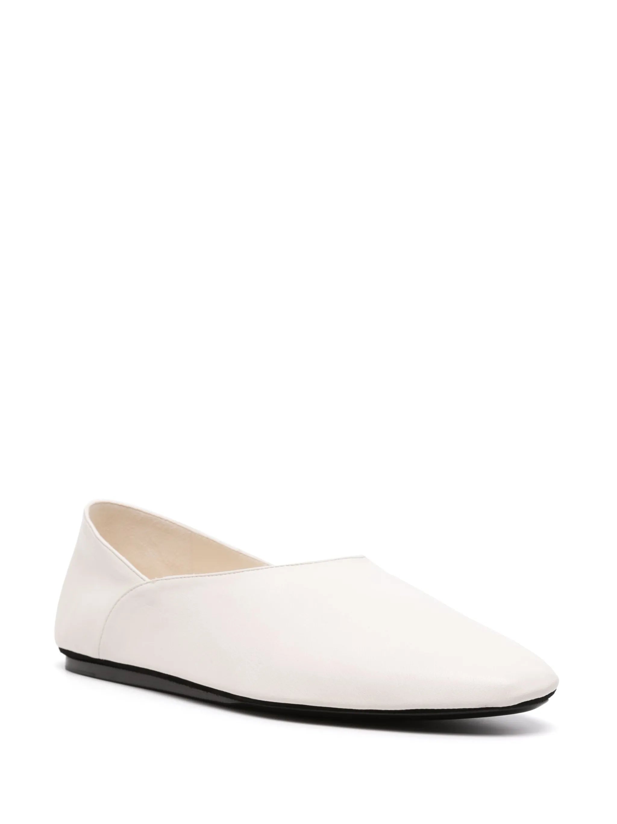 two-panel leather ballerina flats