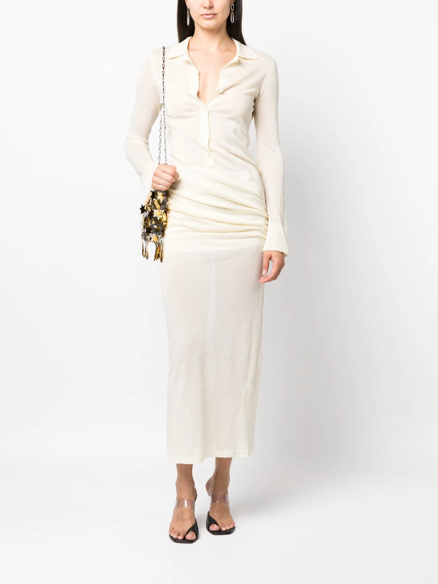 polo silk-blend maxi dress
