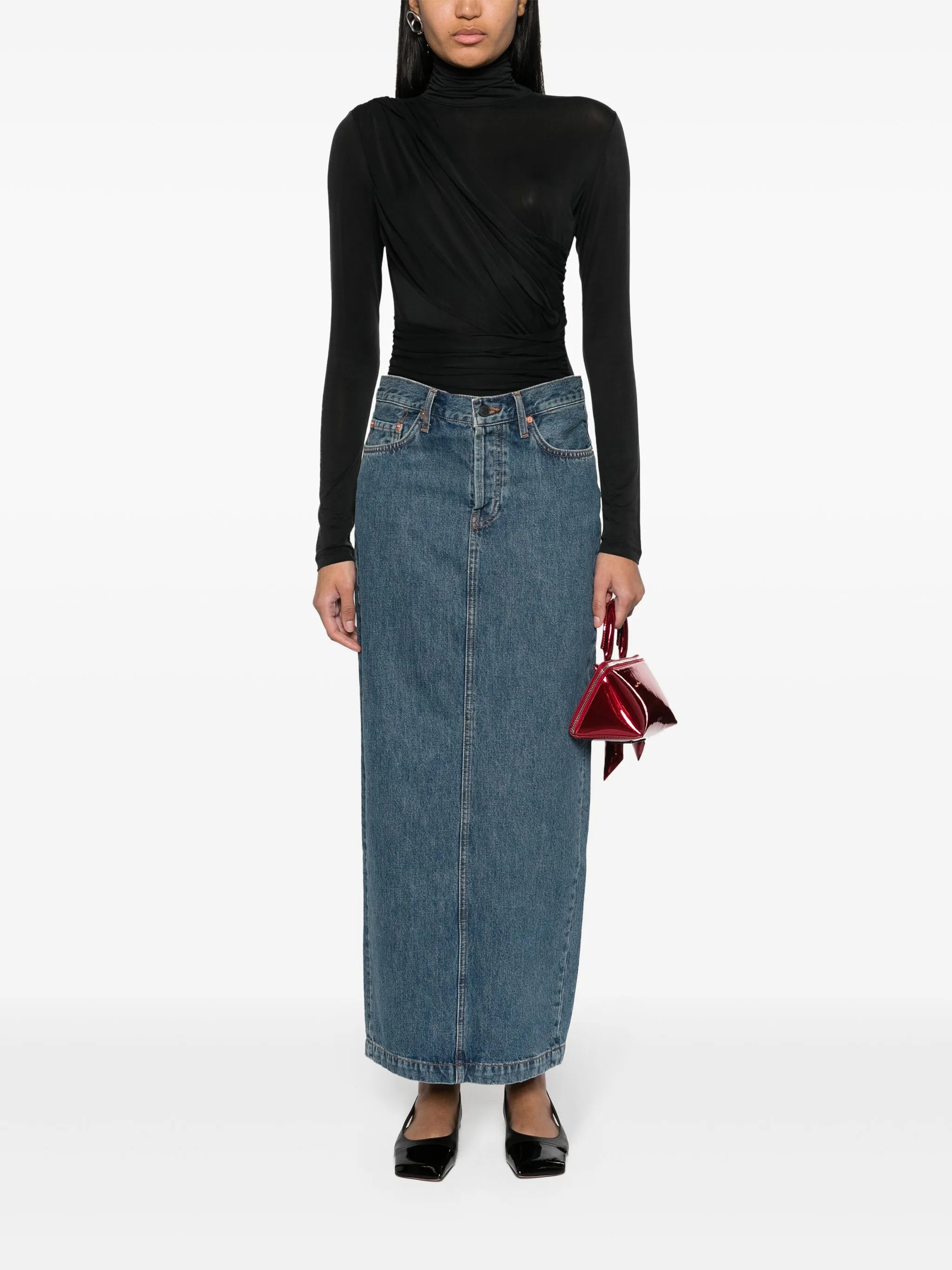 Patra drape-panel ruched bodysuit