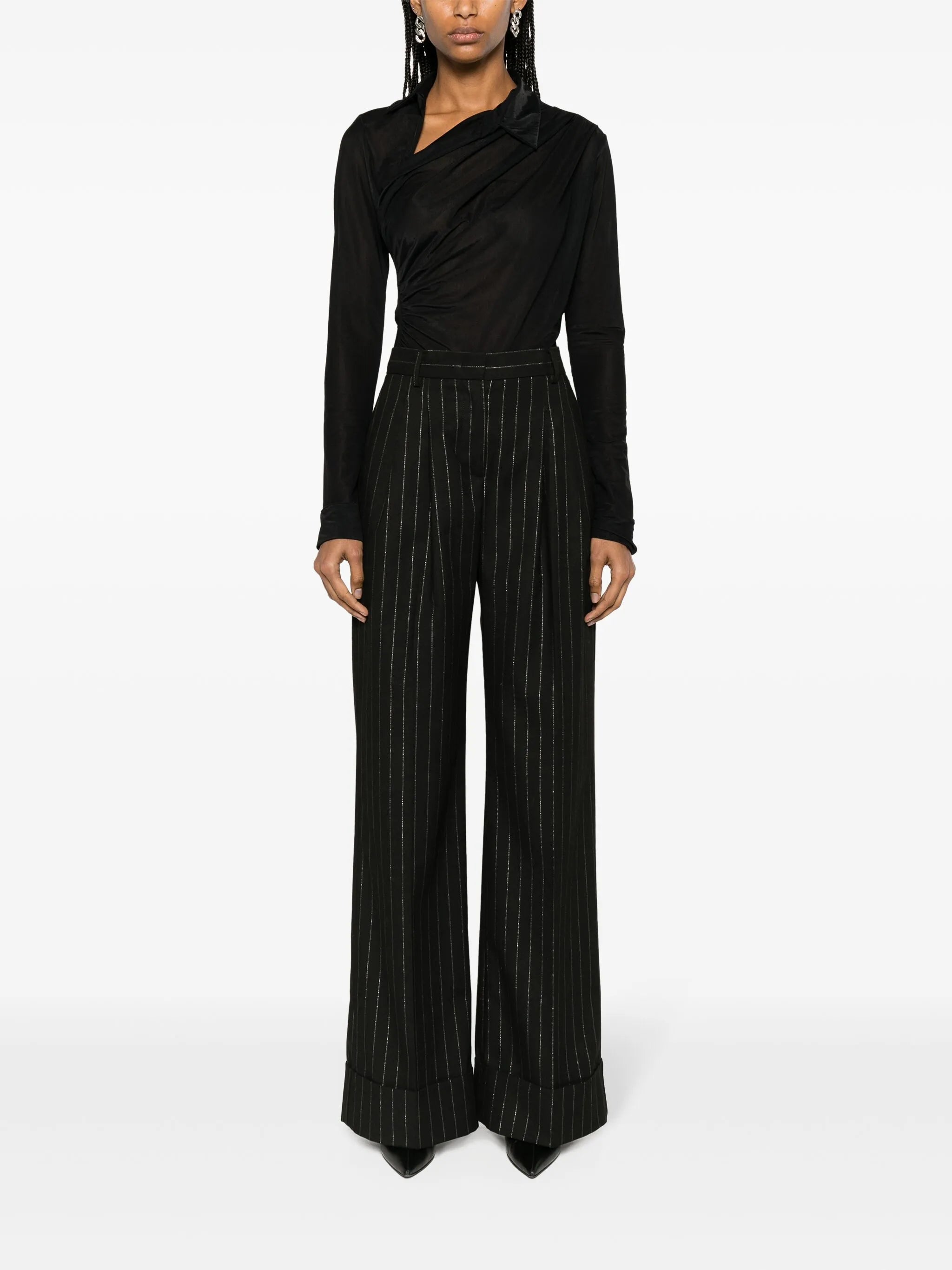 Alia asymmetric cropped shirt