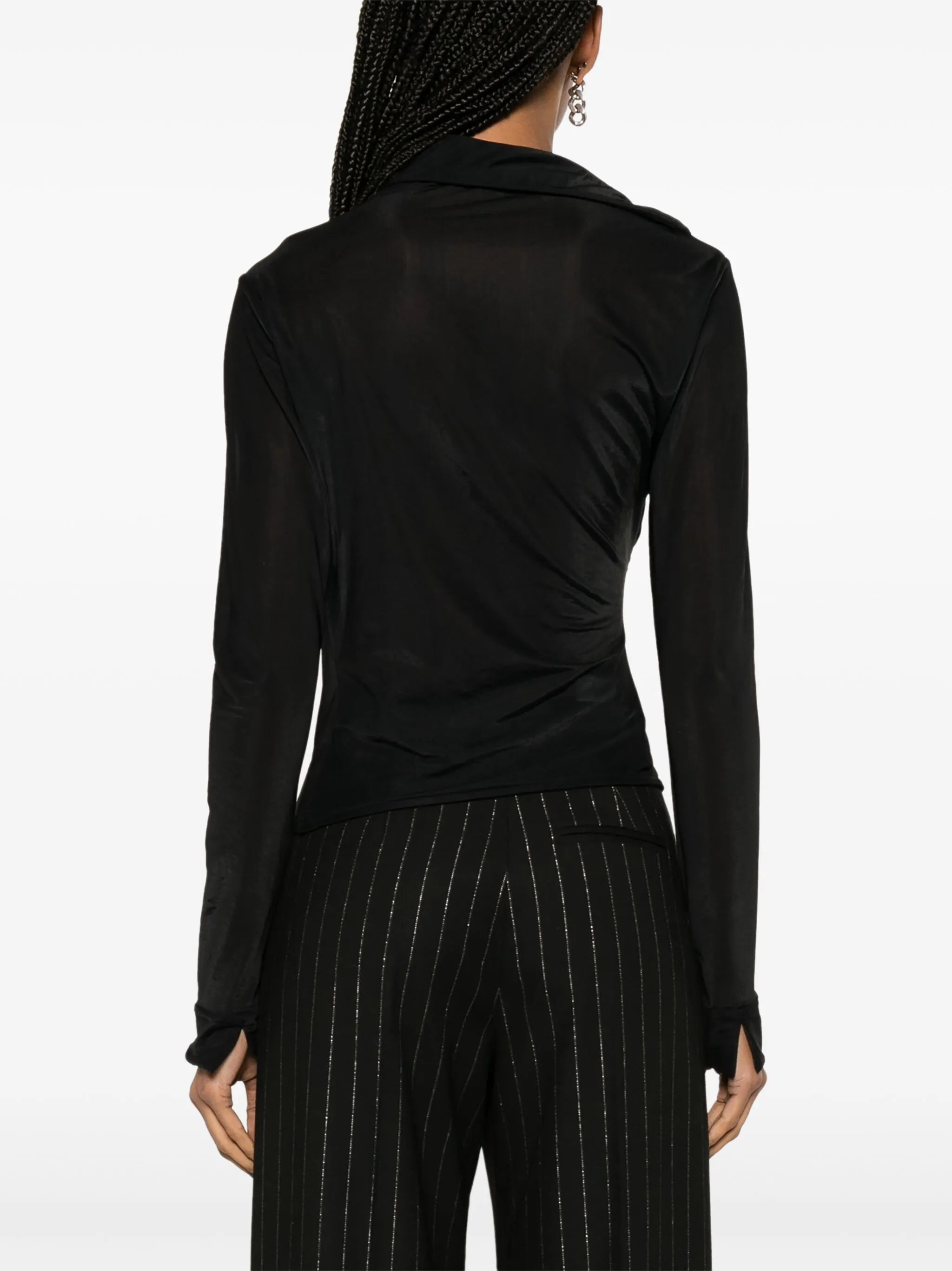 Alia asymmetric cropped shirt