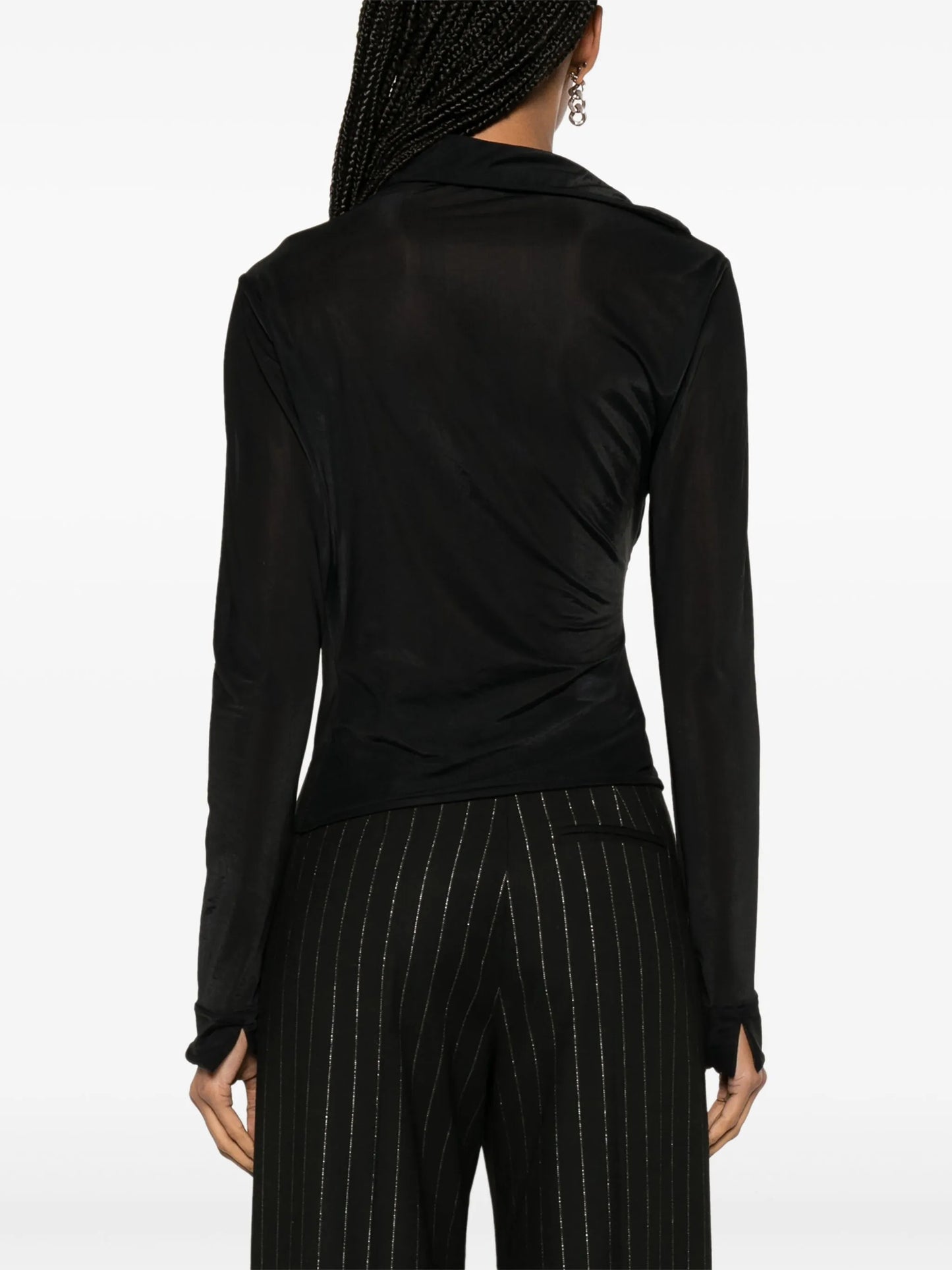 Alia asymmetric cropped shirt