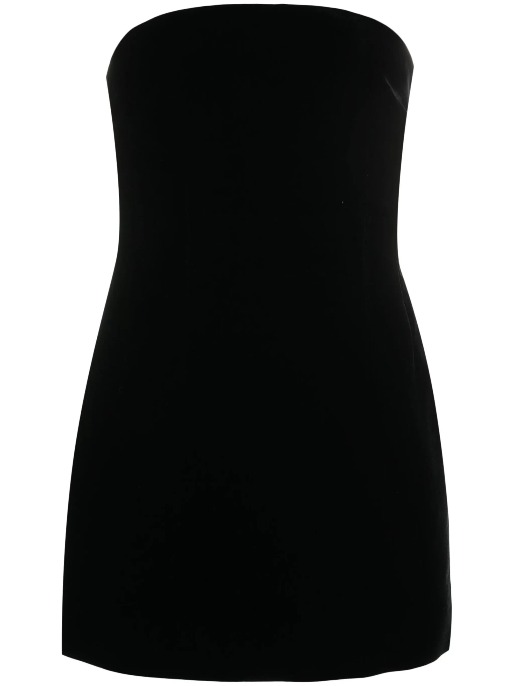 strapless velvet mini dress
