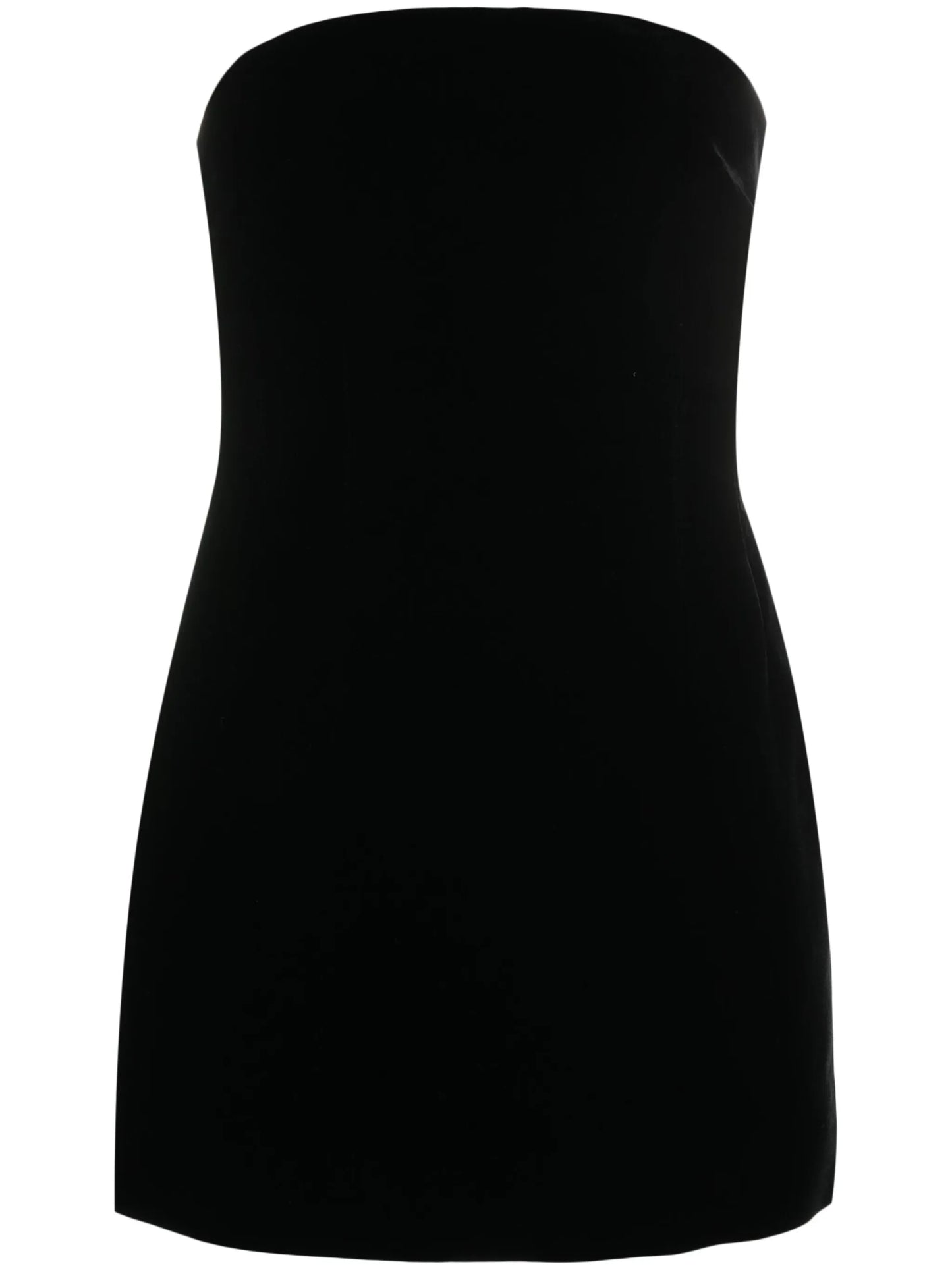 strapless velvet mini dress