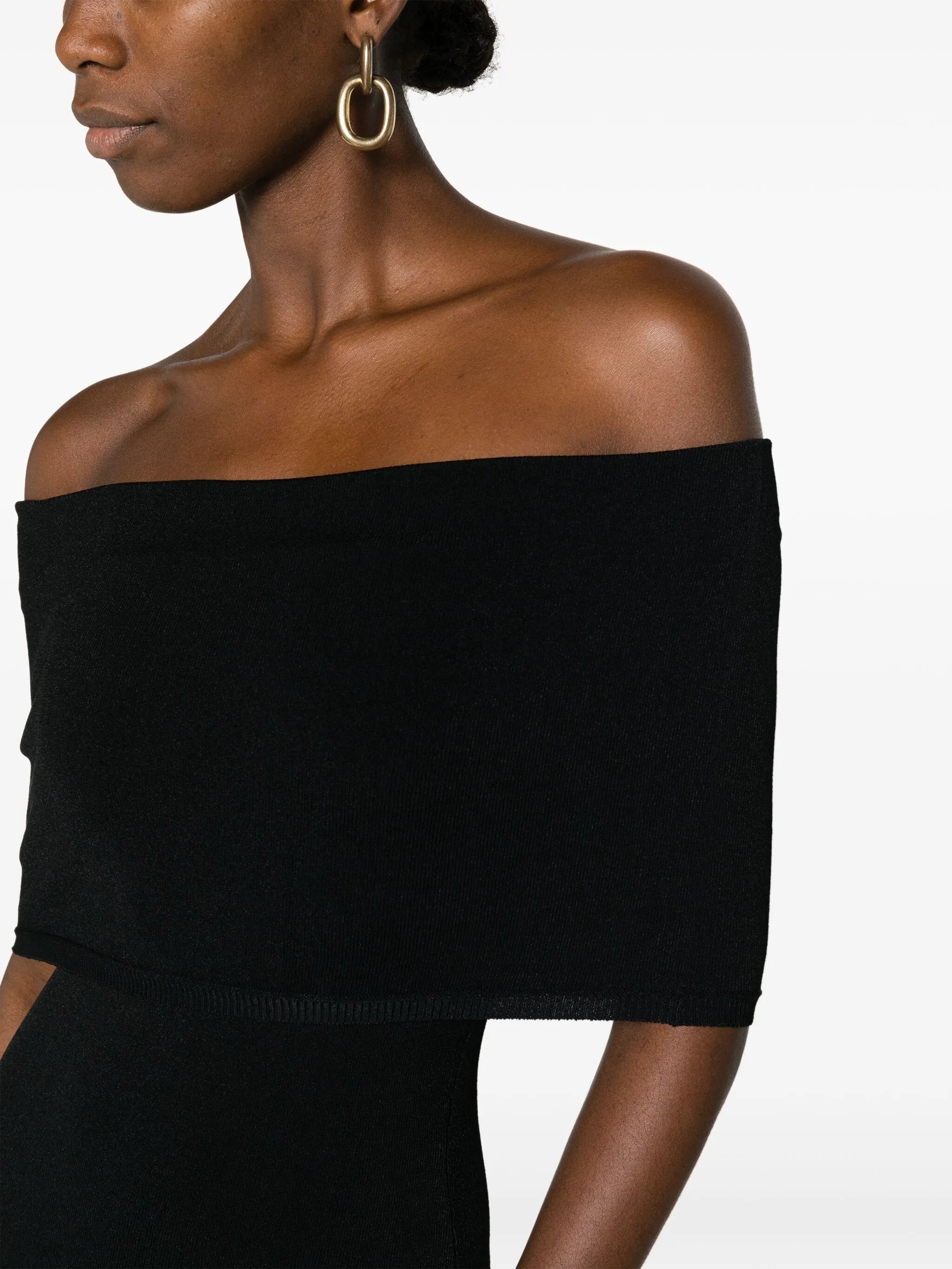 off-shoulder ribbed dress