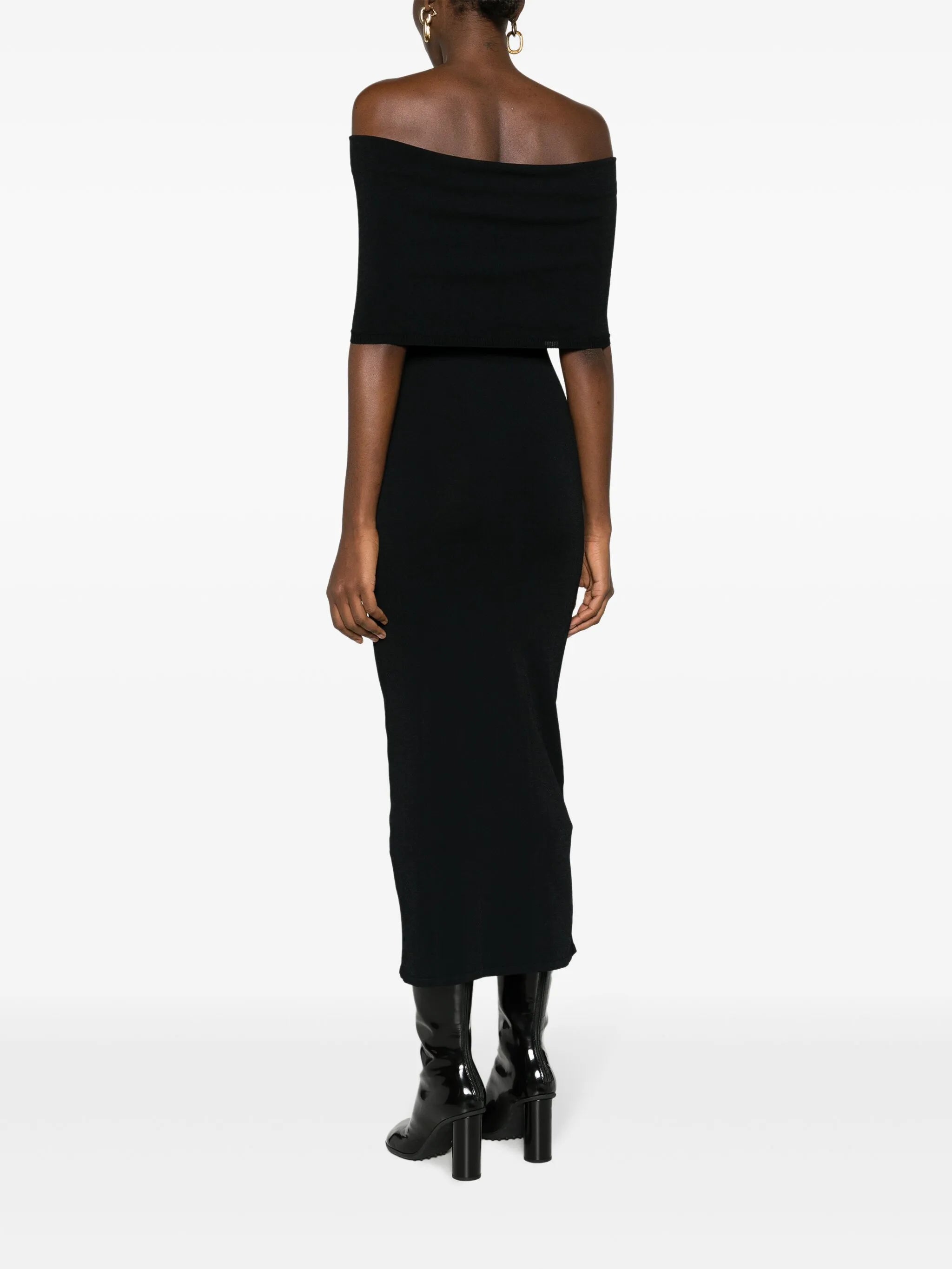 off-shoulder ribbed dress