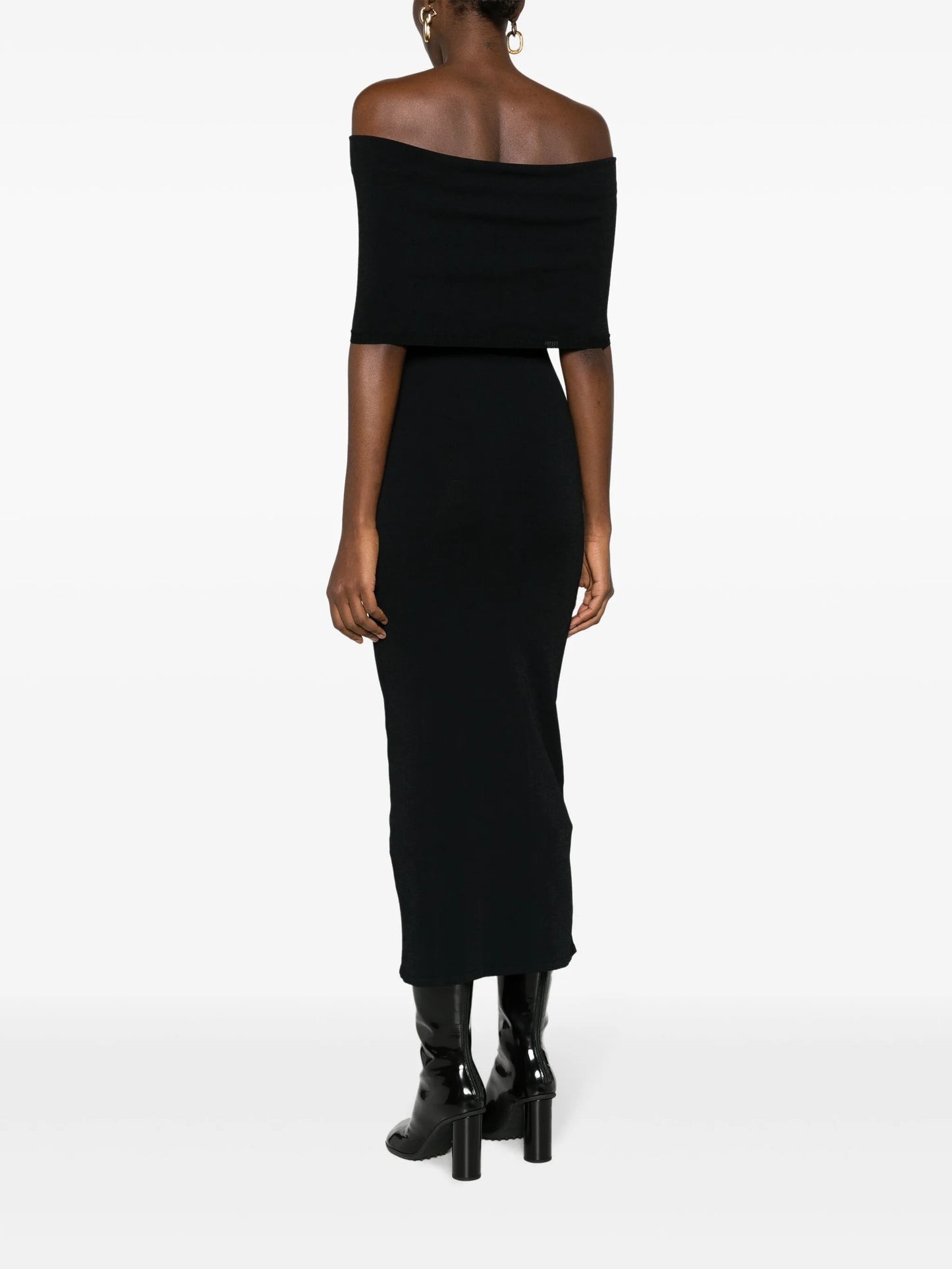 off-shoulder ribbed dress