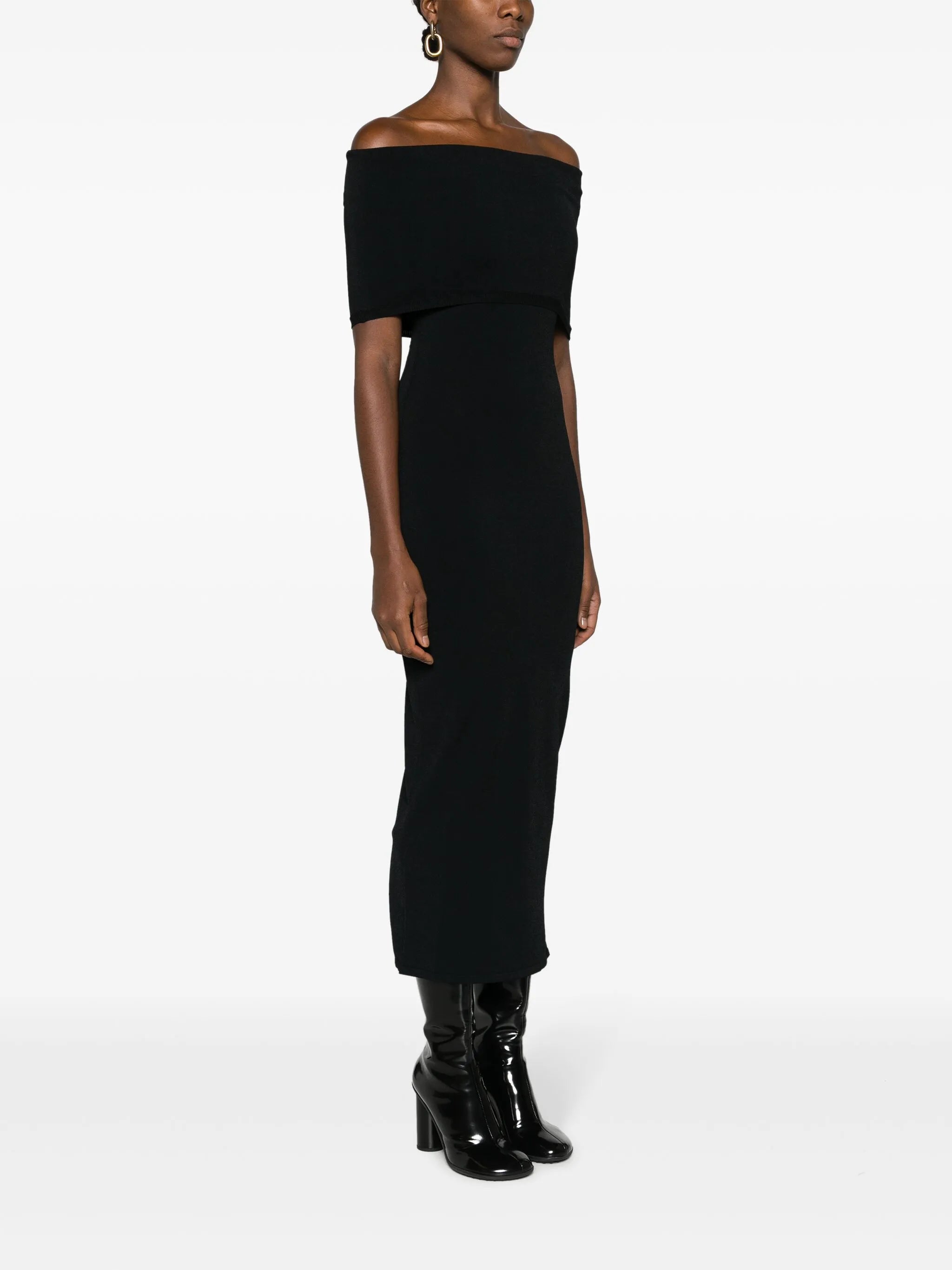 off-shoulder ribbed dress